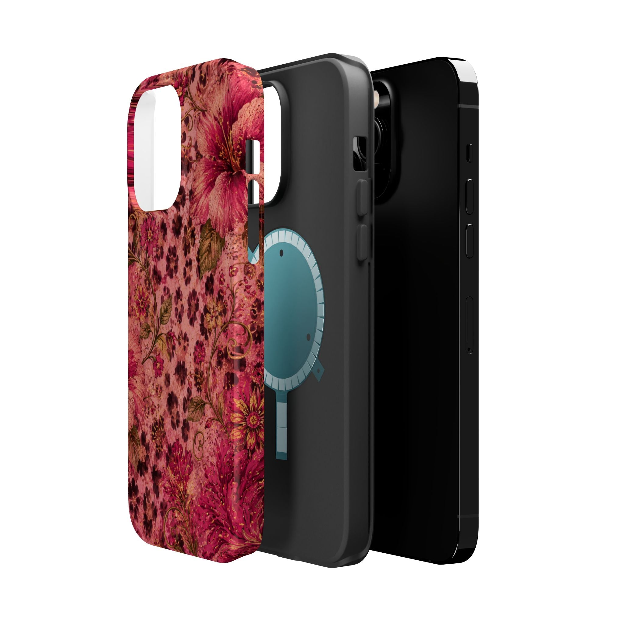 Floral Vintage Rose Magnetic Impact-Resistant Phone Case