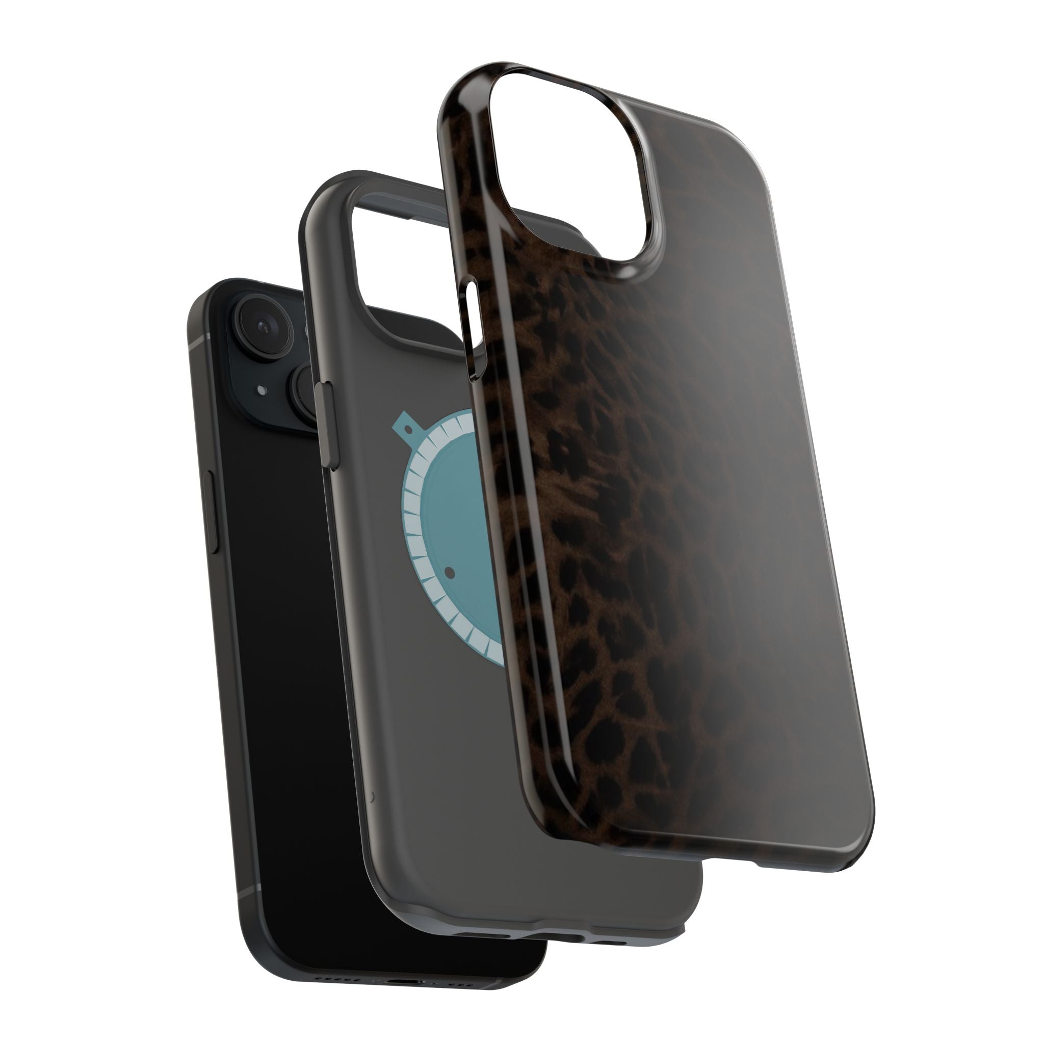 Brown Leopard Print MagSafe Phone Case | Shockproof Magnetic Protective Cover for iPhone