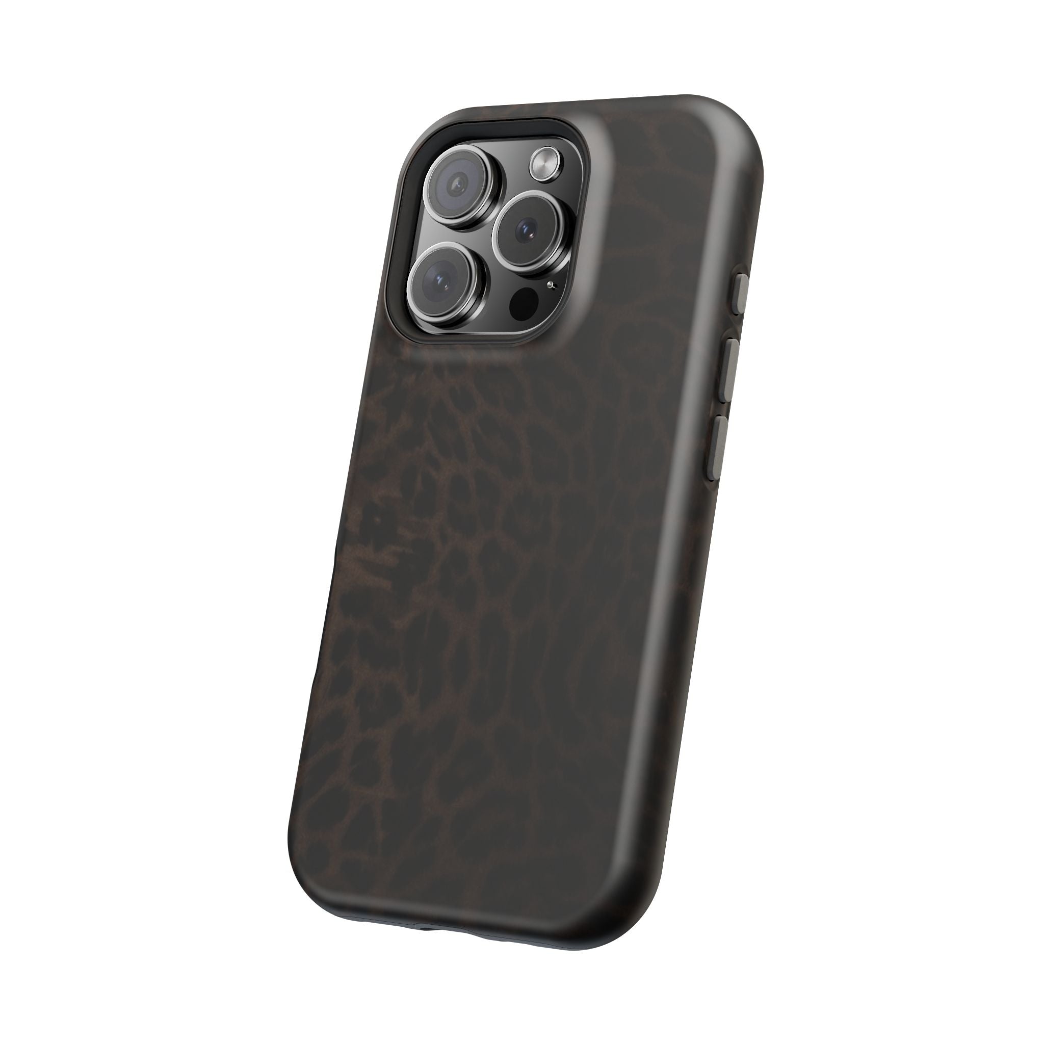 Brown Leopard Print MagSafe Phone Case | Shockproof Magnetic Protective Cover for iPhone