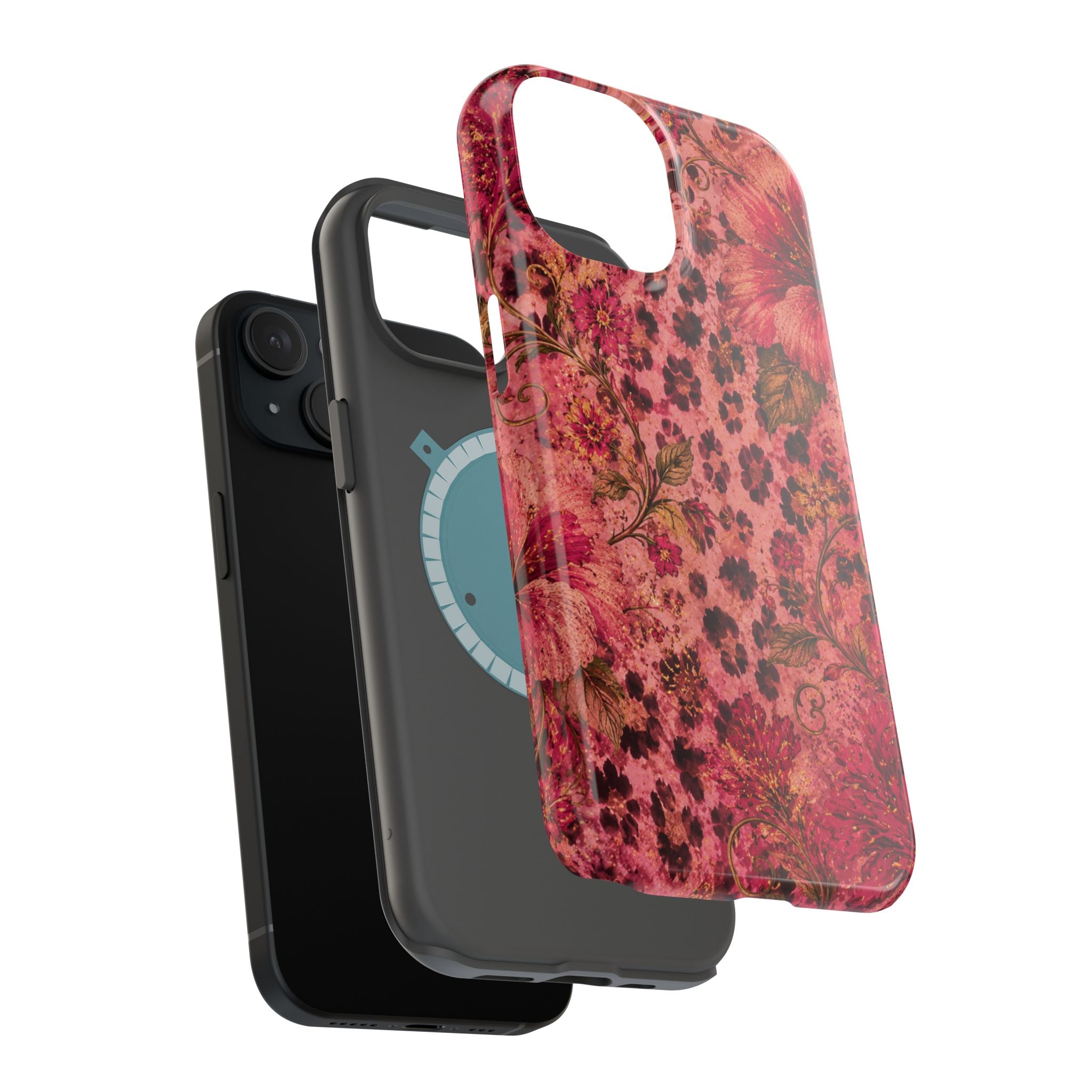 Floral Vintage Rose Magnetic Impact-Resistant Phone Case