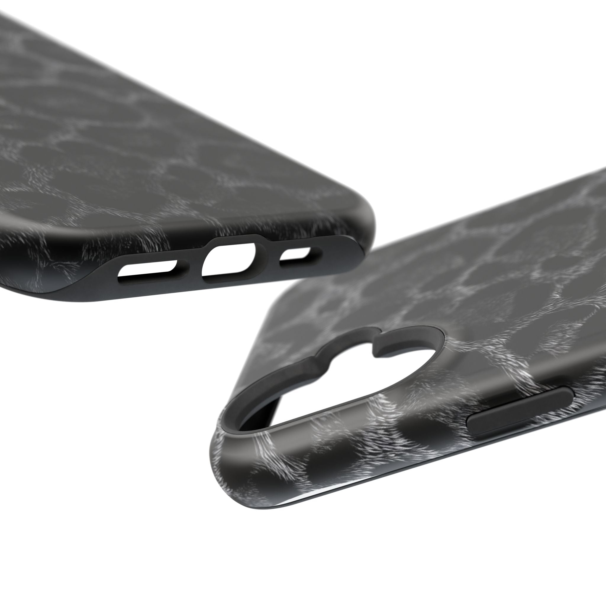 Black Leopard Print Magnetic Impact-Resistant Phone Case