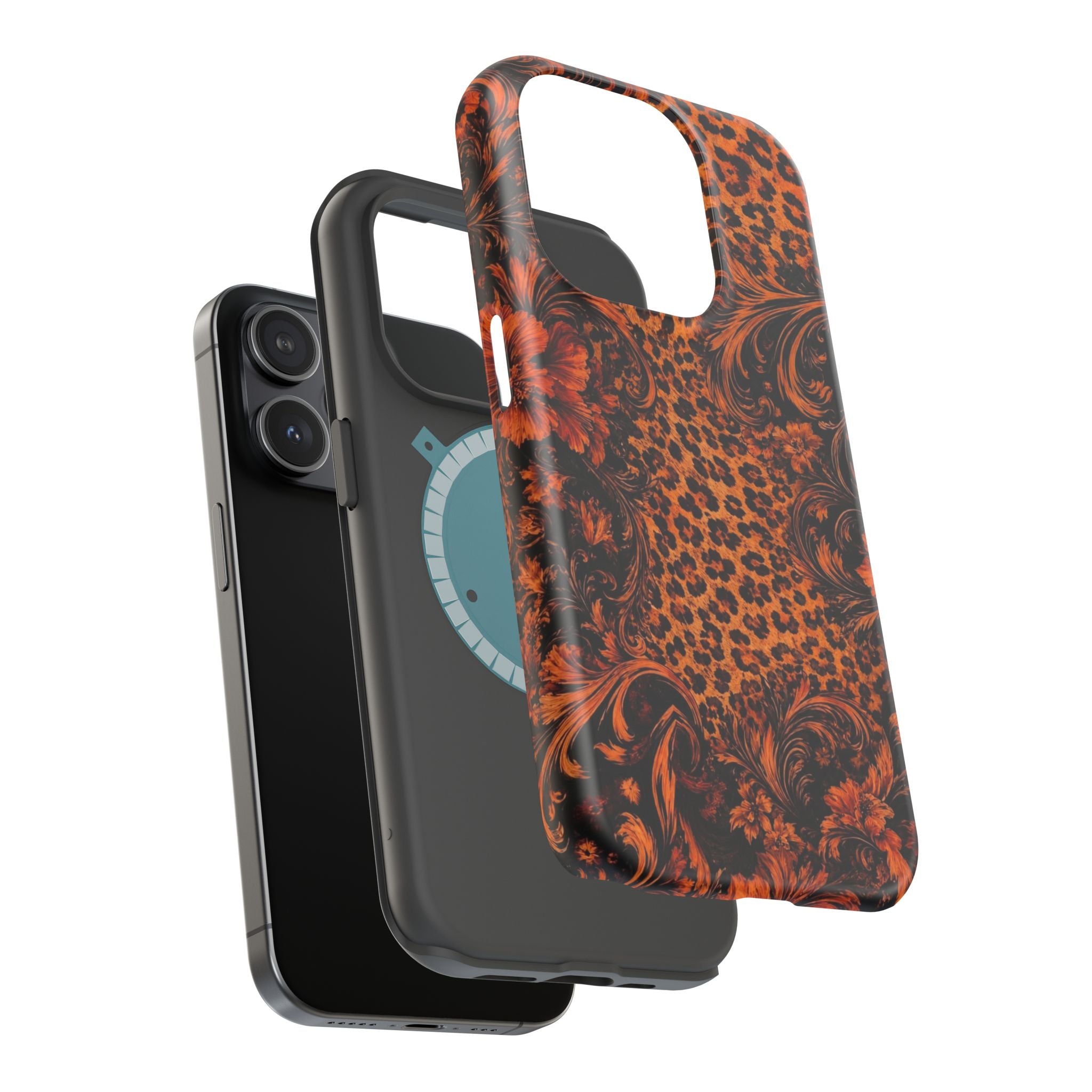 Leopard Baroque Magnetic Phone Case | MagSafe Compatible Shockproof Protective Cover