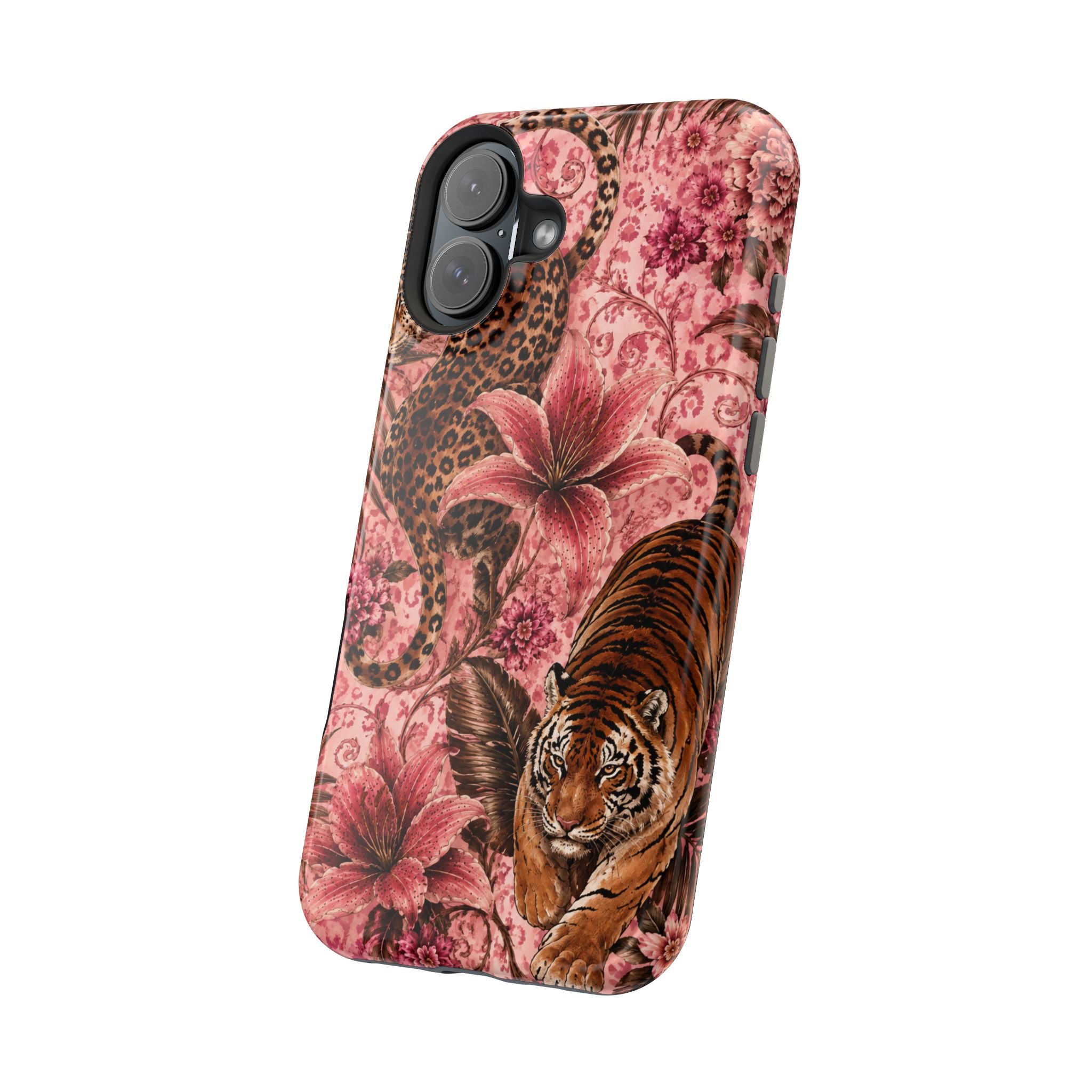 Floral Tiger Magnetic Phone Case — Impact-Resistant Stylish Protection
