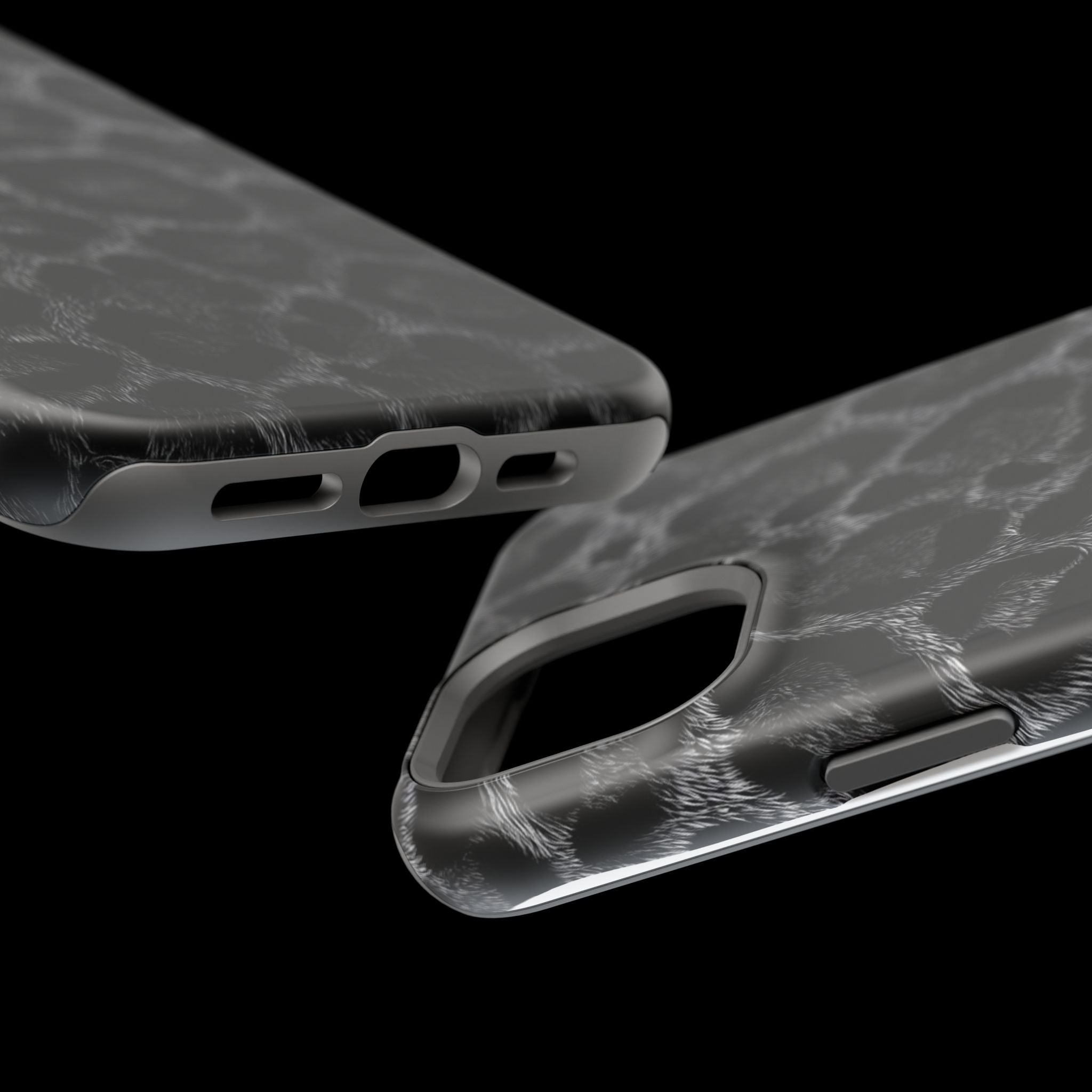 Black Leopard Print Magnetic Impact-Resistant Phone Case