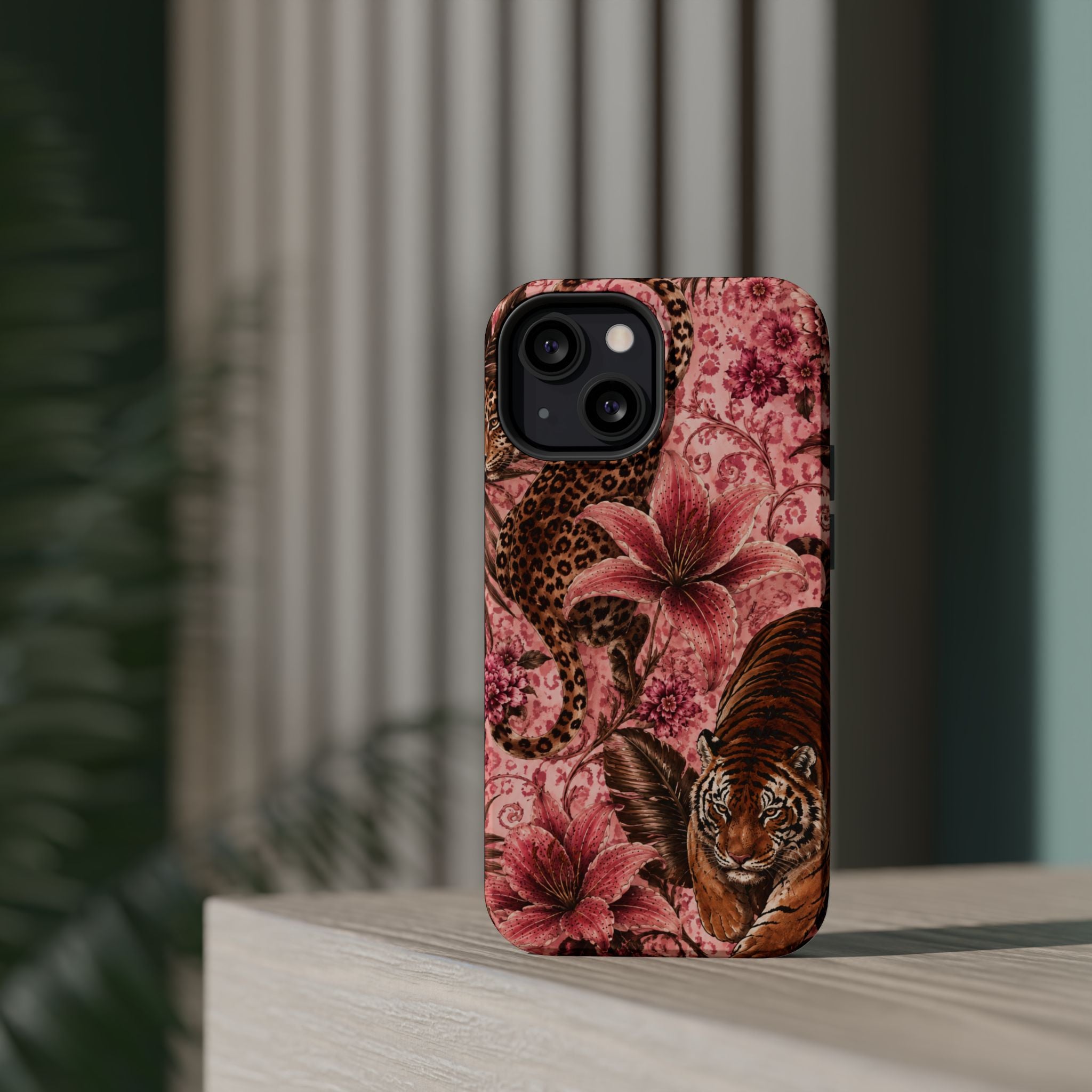 Floral Tiger Magnetic Phone Case — Impact-Resistant Stylish Protection