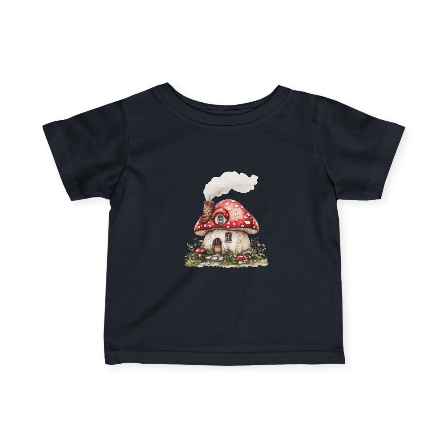 Mushroom Cottage Infant Tee | Whimsical Woodland Baby Shirt