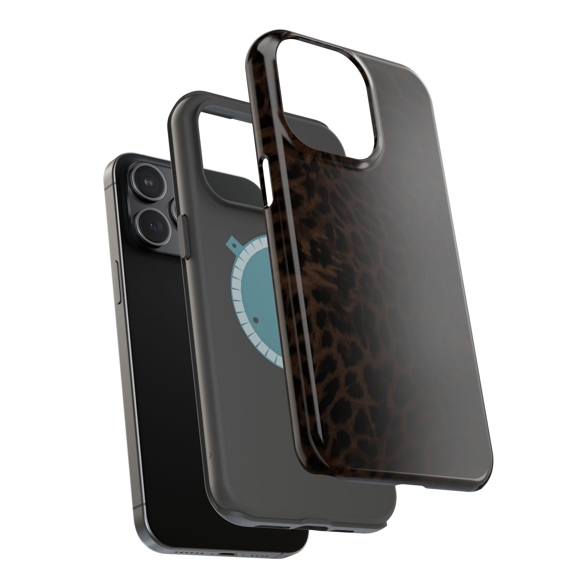 Brown Leopard Print MagSafe Phone Case | Shockproof Magnetic Protective Cover for iPhone