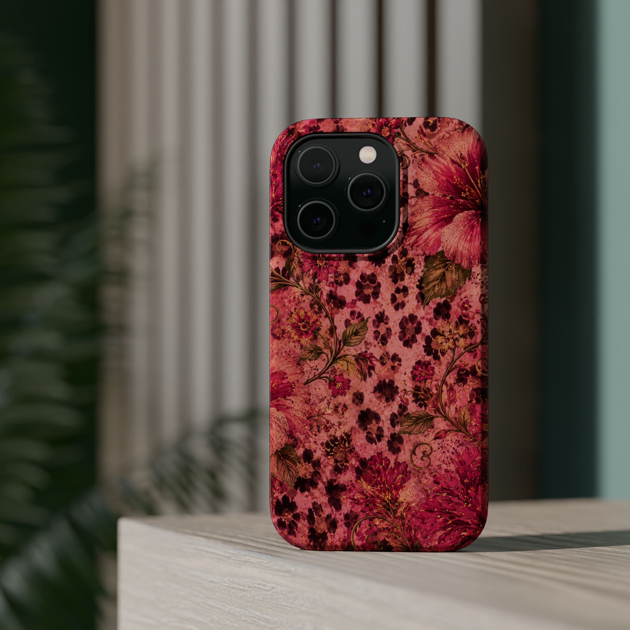 Floral Vintage Rose Magnetic Impact-Resistant Phone Case