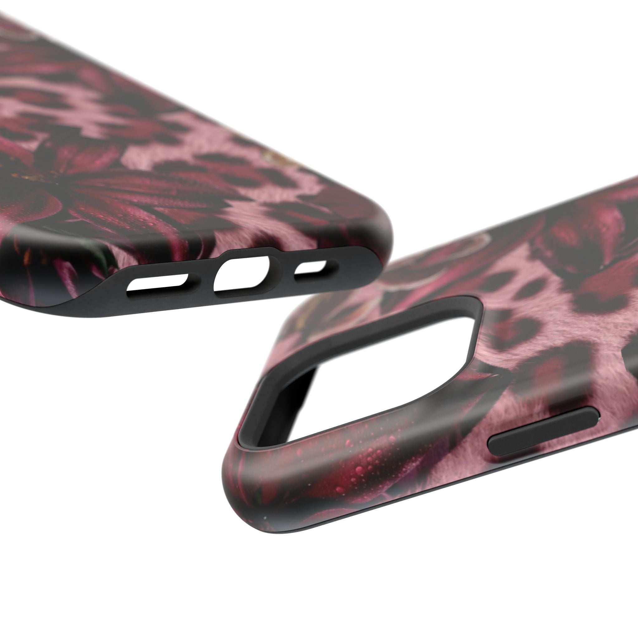 Midnight Bloom Leopard Magnetic Phone Case | MagSafe Compatible Shockproof Protective Cover