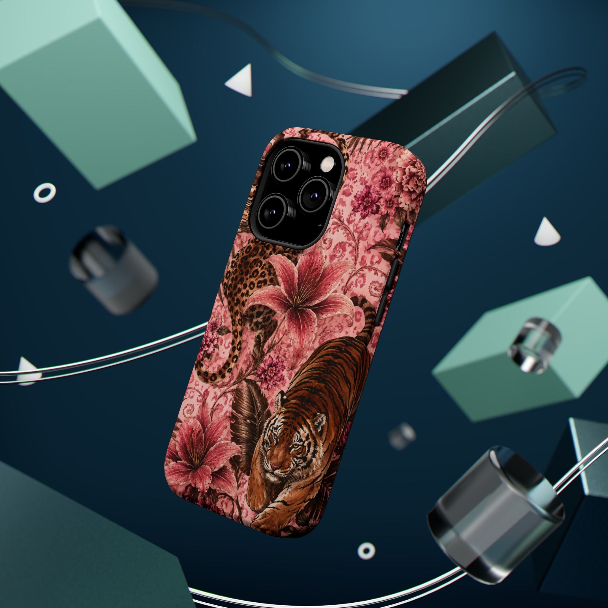 Floral Tiger Magnetic Phone Case — Impact-Resistant Stylish Protection