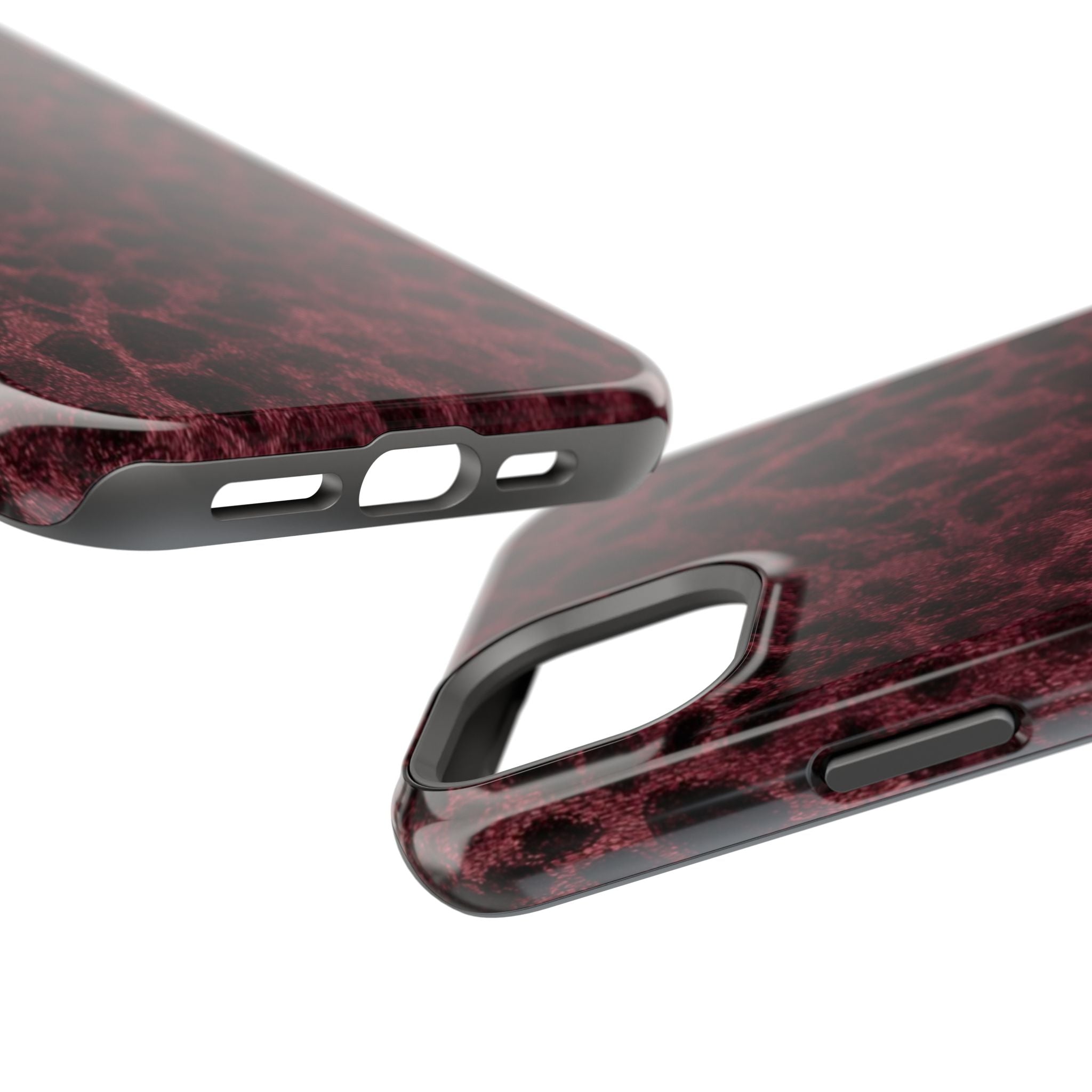 Burgundy Leopard Magnetic Phone Case | MagSafe Compatible Shockproof Protective Cover