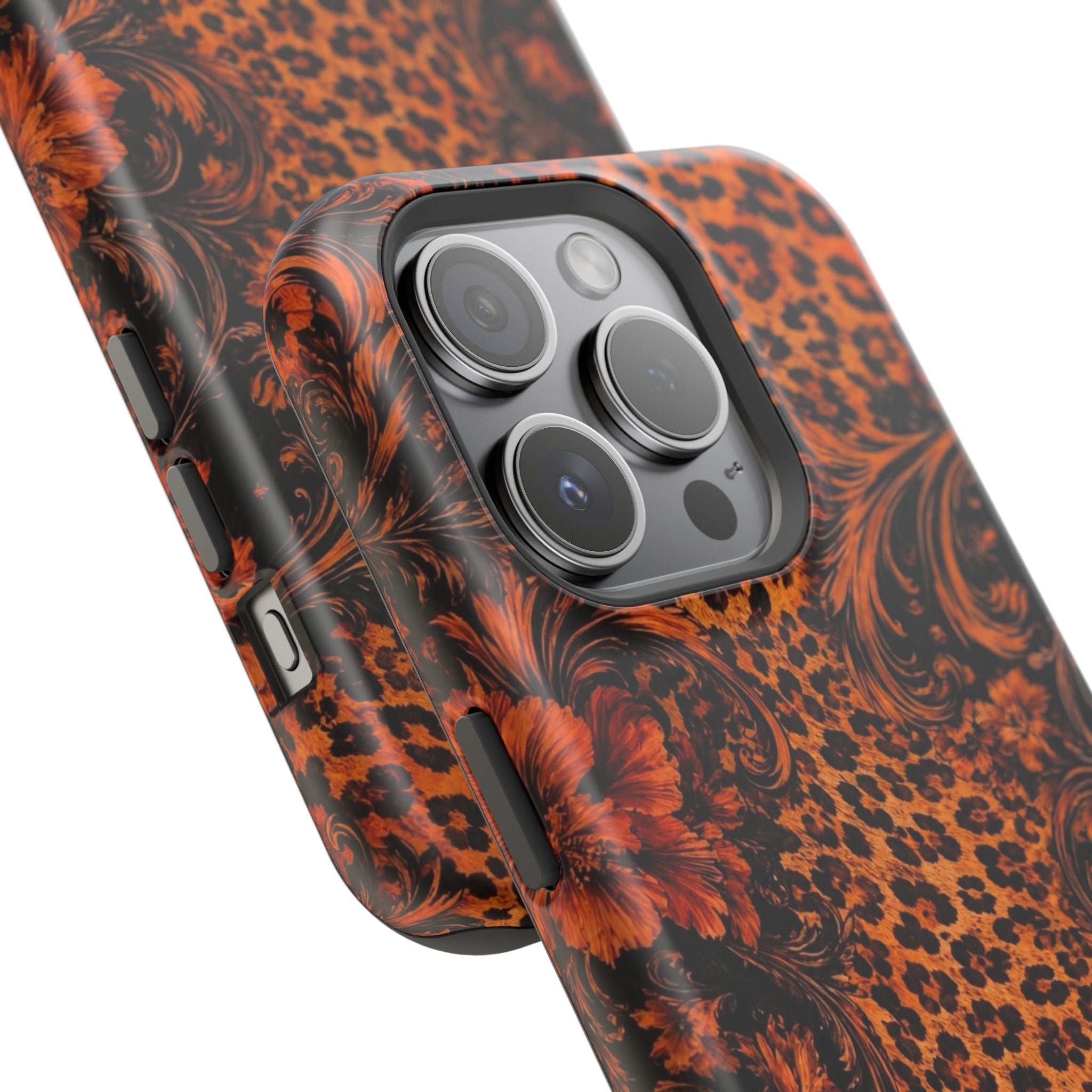 Leopard Baroque Magnetic Phone Case | MagSafe Compatible Shockproof Protective Cover