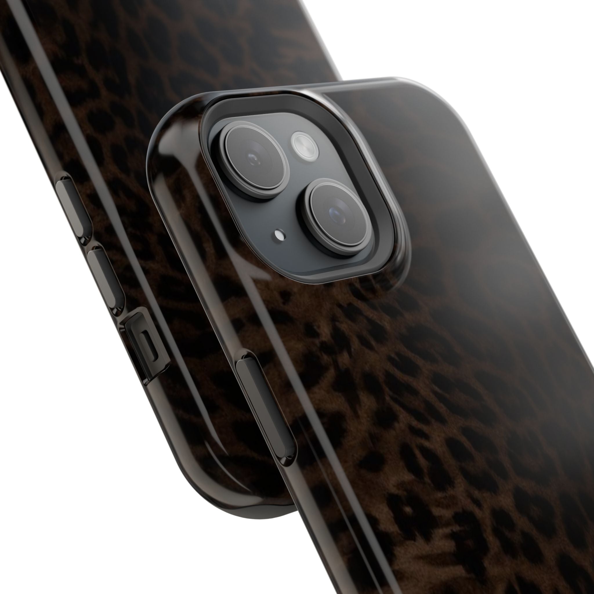 Brown Leopard Print MagSafe Phone Case | Shockproof Magnetic Protective Cover for iPhone