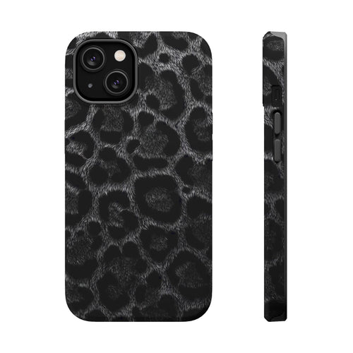 Black Leopard Print Magnetic Impact-Resistant Phone Case