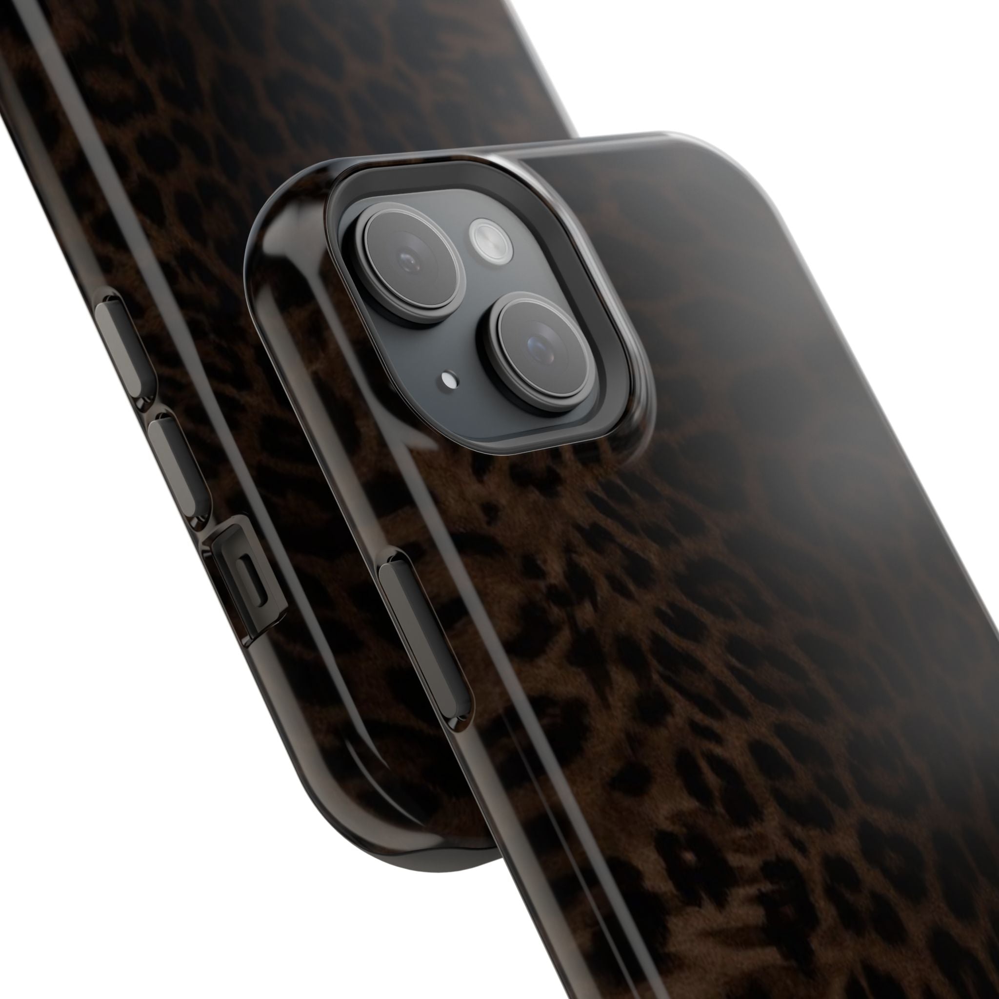 Brown Leopard Print MagSafe Phone Case | Shockproof Magnetic Protective Cover for iPhone