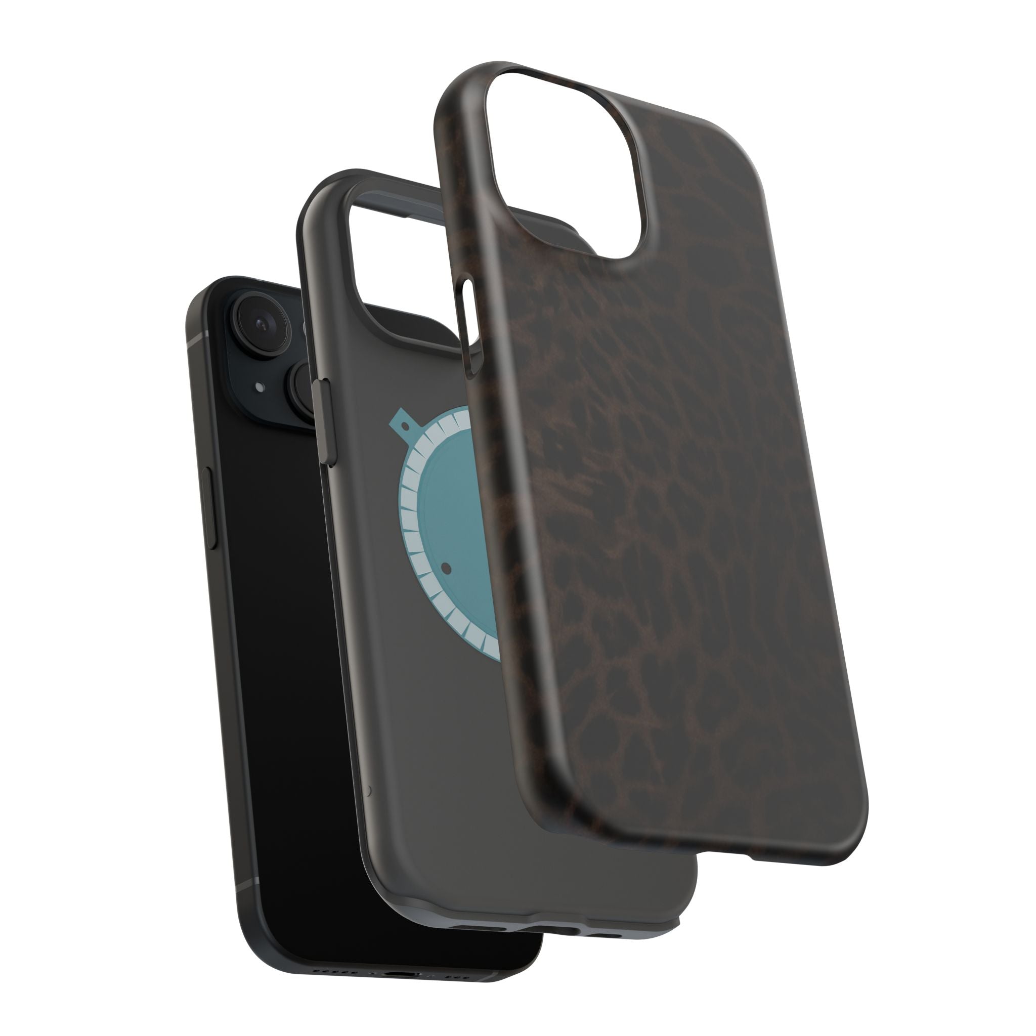 Brown Leopard Print MagSafe Phone Case | Shockproof Magnetic Protective Cover for iPhone