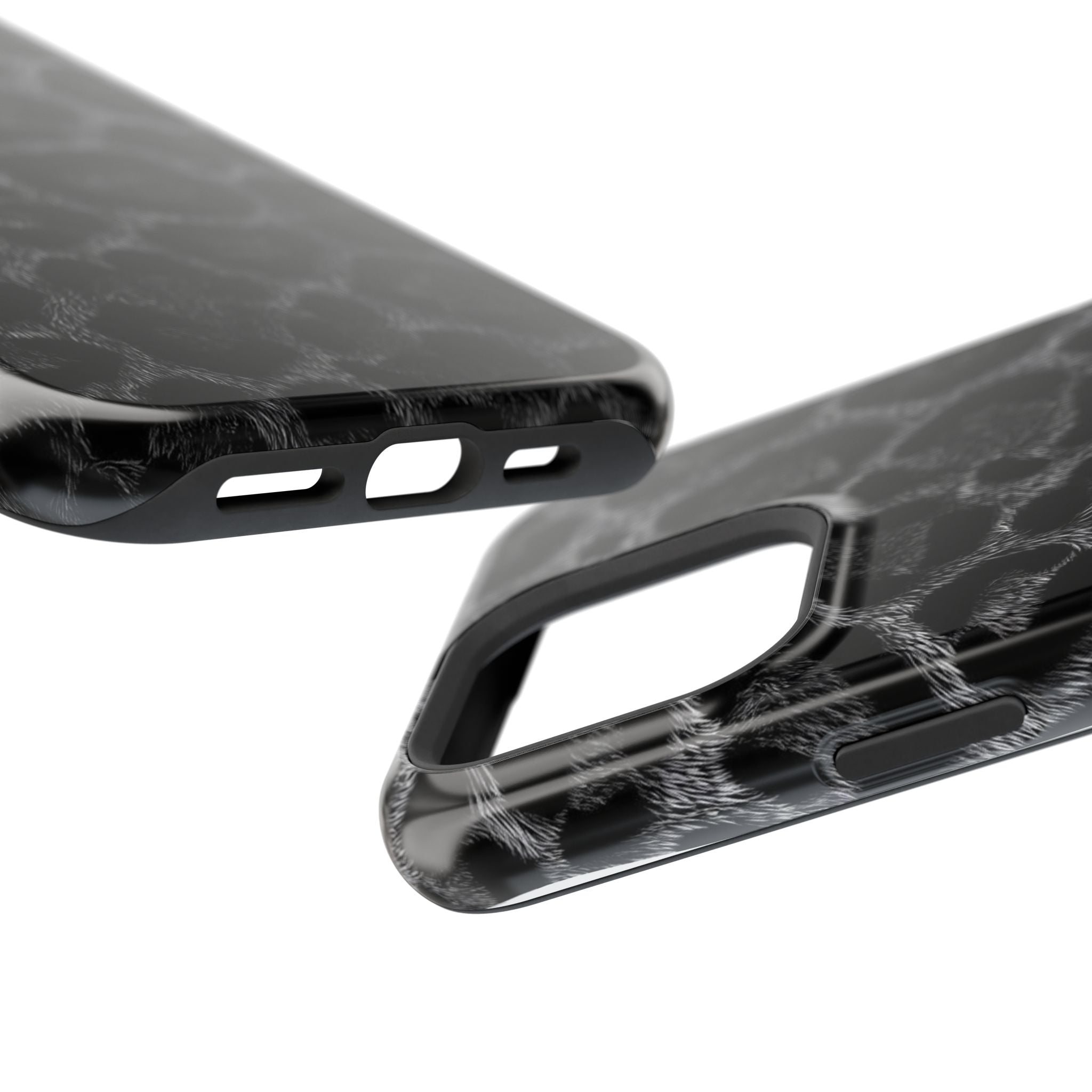 Black Leopard Print Magnetic Impact-Resistant Phone Case