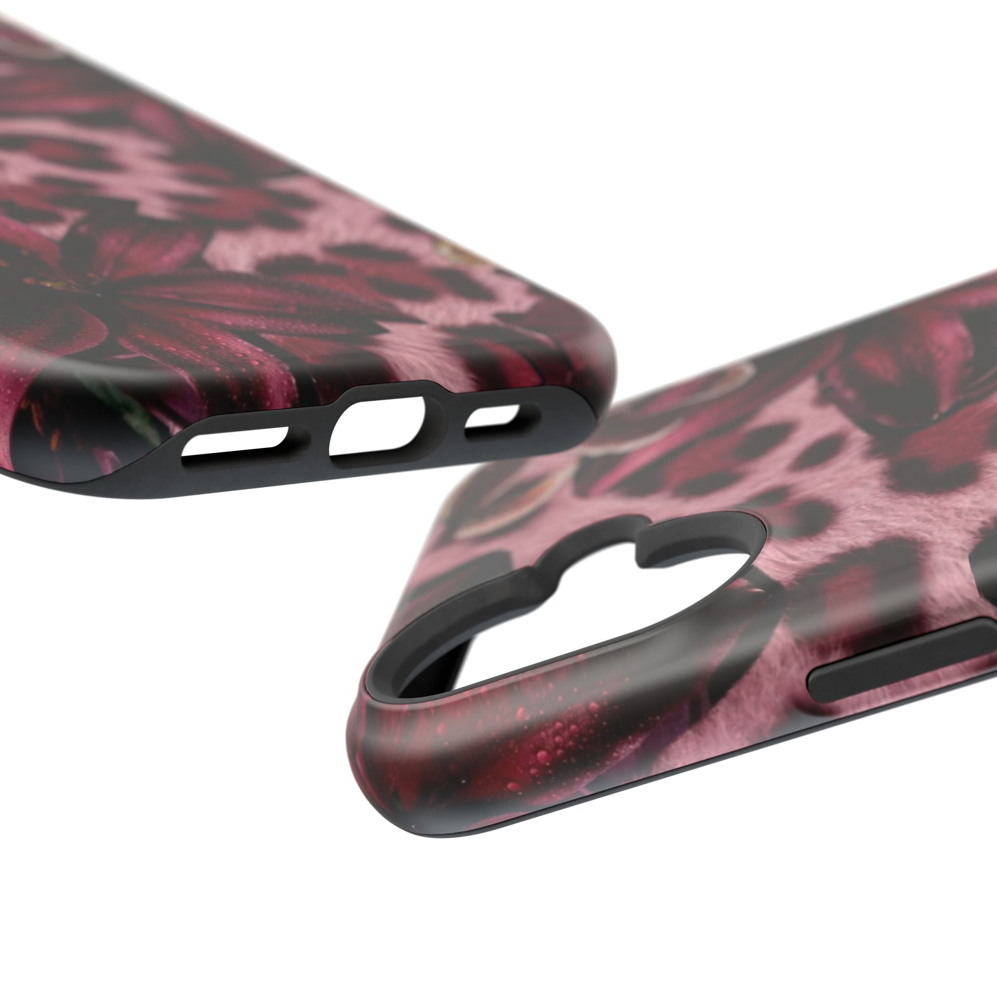 Midnight Bloom Leopard Magnetic Phone Case | MagSafe Compatible Shockproof Protective Cover