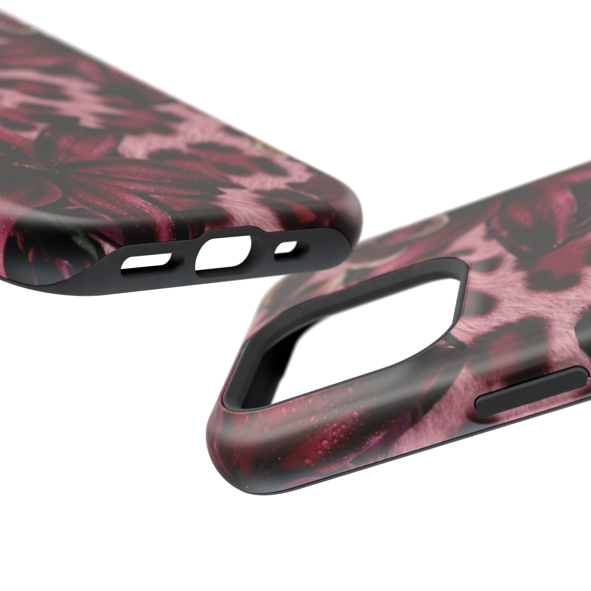 Midnight Bloom Leopard Magnetic Phone Case | MagSafe Compatible Shockproof Protective Cover