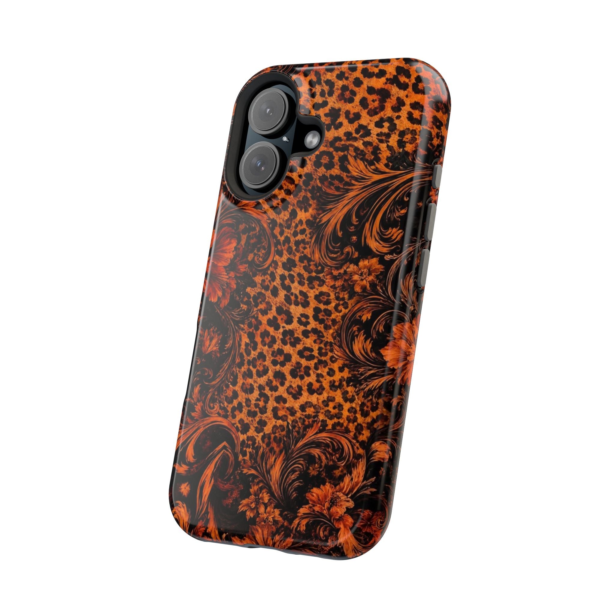 Leopard Baroque Magnetic Phone Case | MagSafe Compatible Shockproof Protective Cover