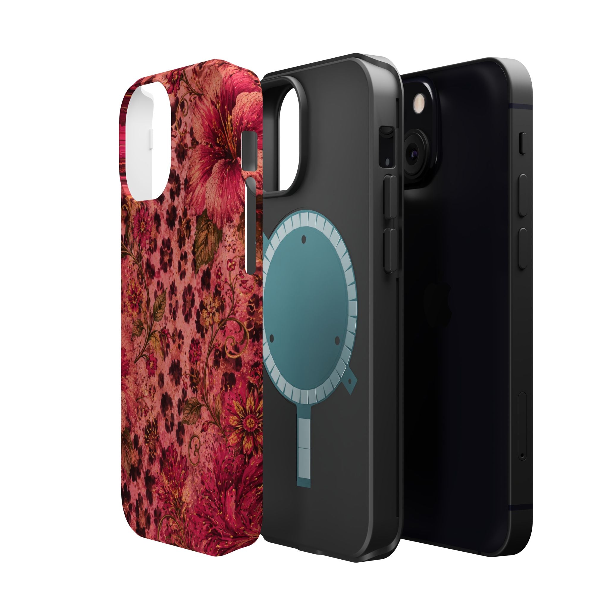 Floral Vintage Rose Magnetic Impact-Resistant Phone Case