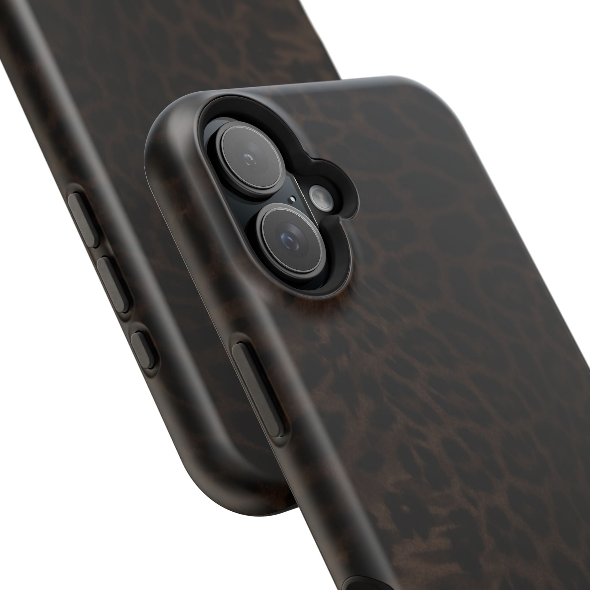 Brown Leopard Print MagSafe Phone Case | Shockproof Magnetic Protective Cover for iPhone