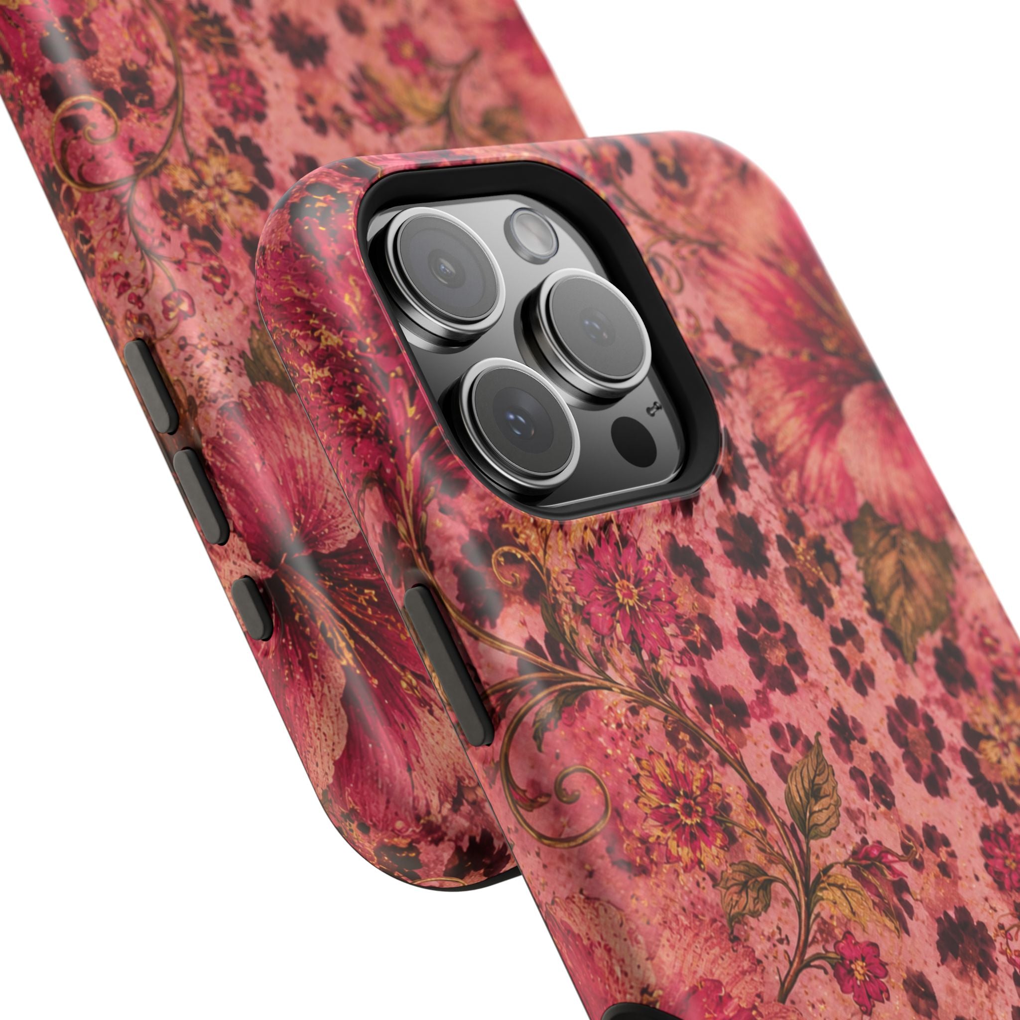 Floral Vintage Rose Magnetic Impact-Resistant Phone Case