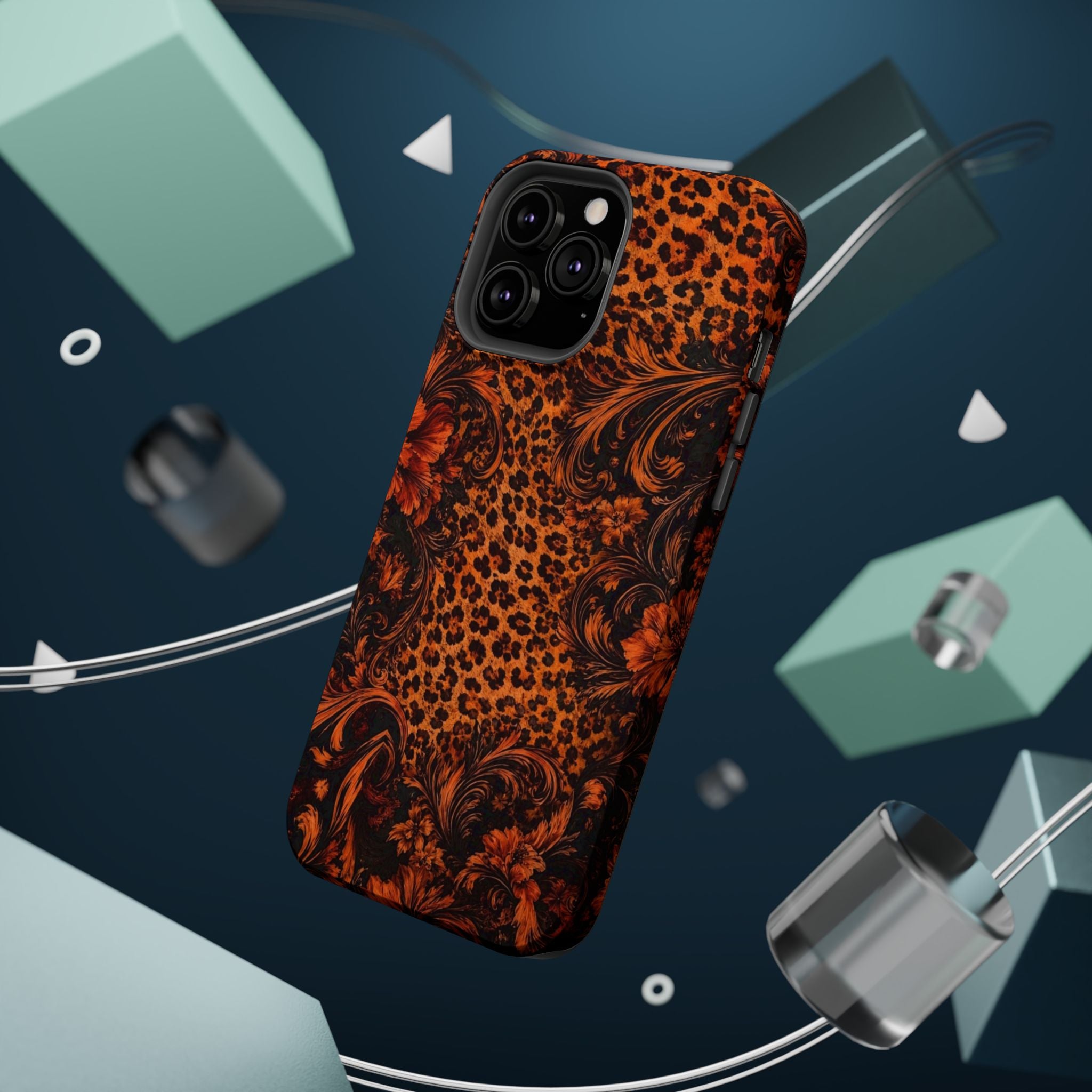 Leopard Baroque Magnetic Phone Case | MagSafe Compatible Shockproof Protective Cover
