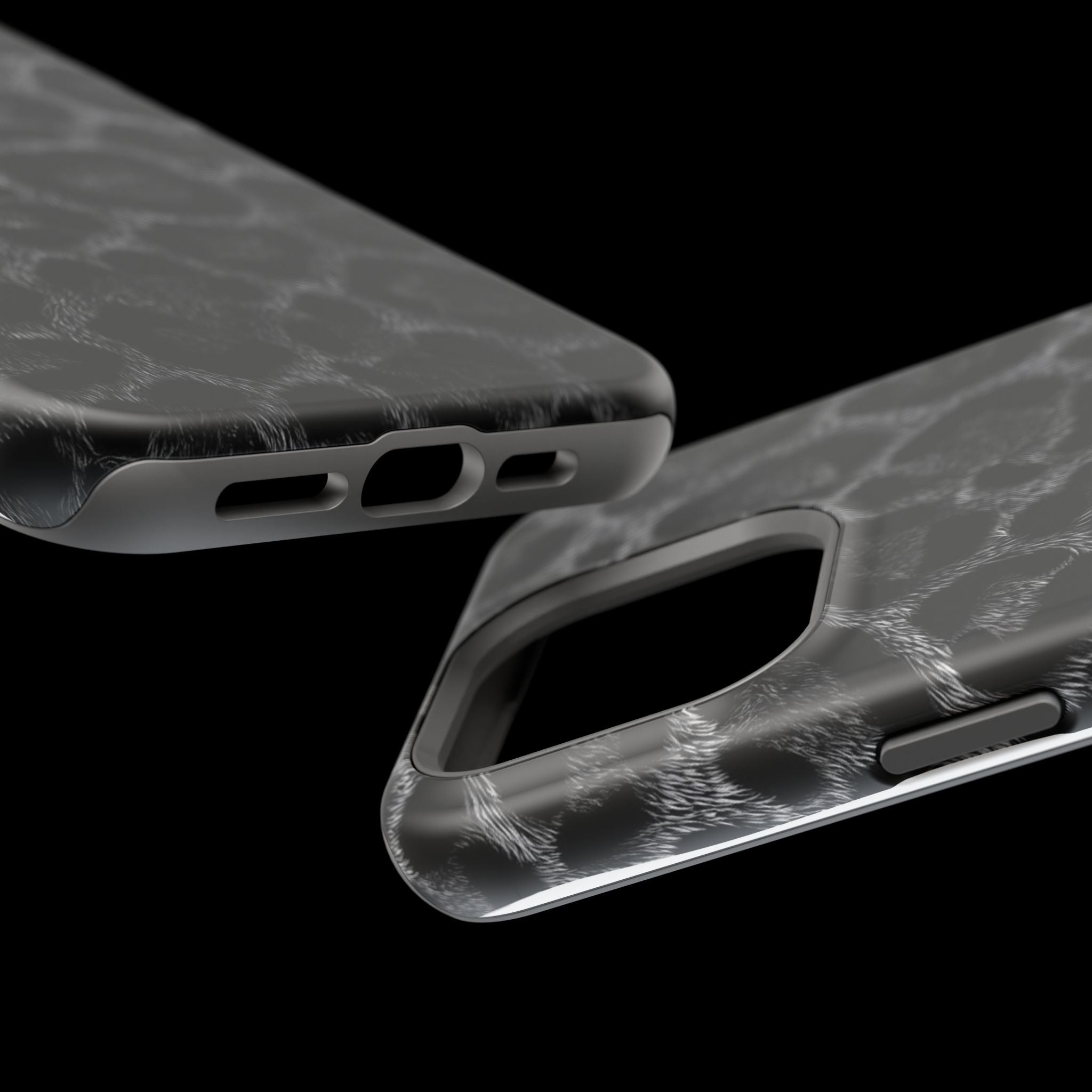 Black Leopard Print Magnetic Impact-Resistant Phone Case