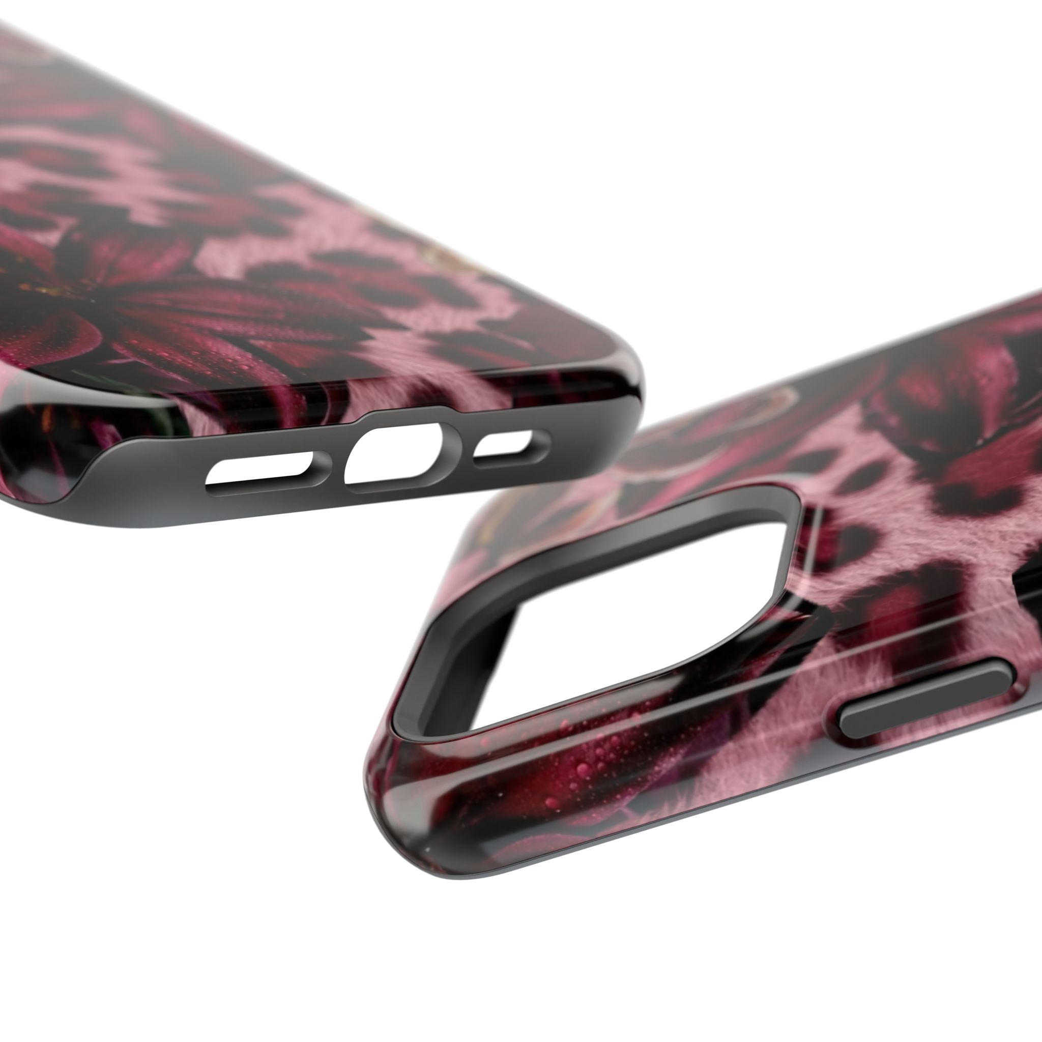 Midnight Bloom Leopard Magnetic Phone Case | MagSafe Compatible Shockproof Protective Cover