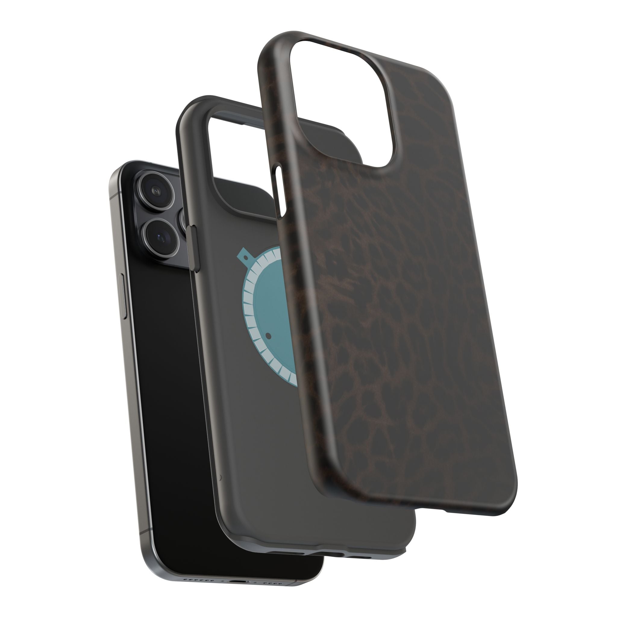 Brown Leopard Print MagSafe Phone Case | Shockproof Magnetic Protective Cover for iPhone