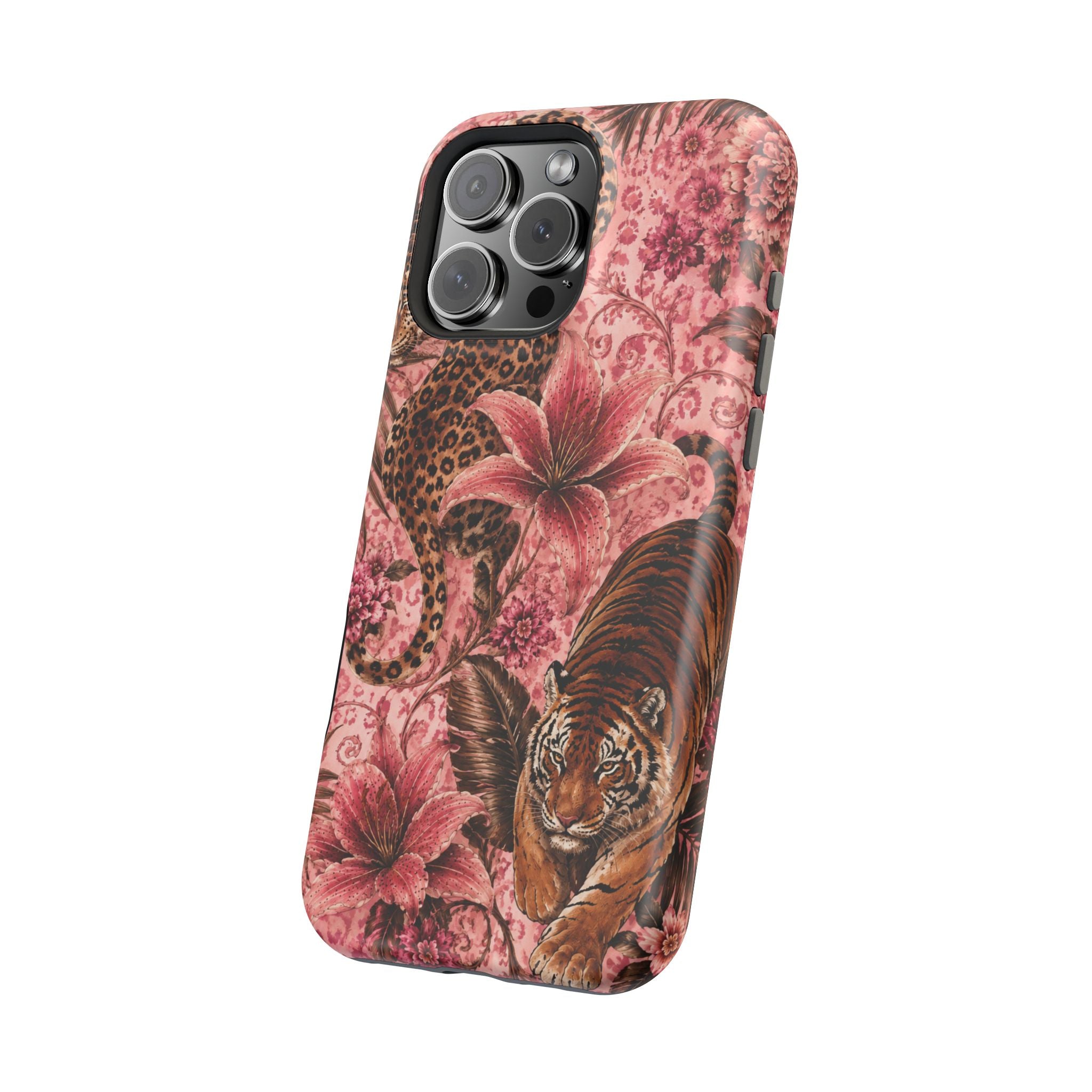 Floral Tiger Magnetic Phone Case — Impact-Resistant Stylish Protection