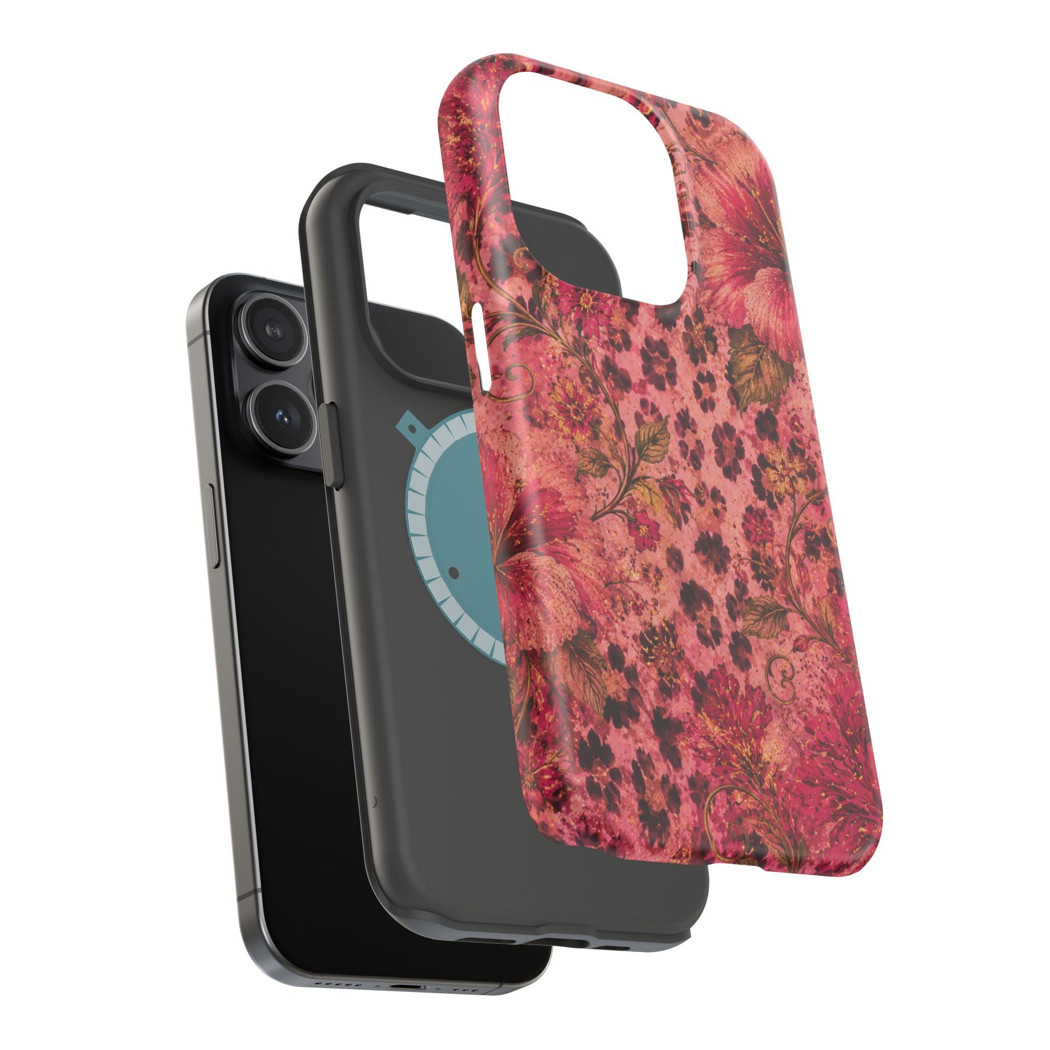 Floral Vintage Rose Magnetic Impact-Resistant Phone Case