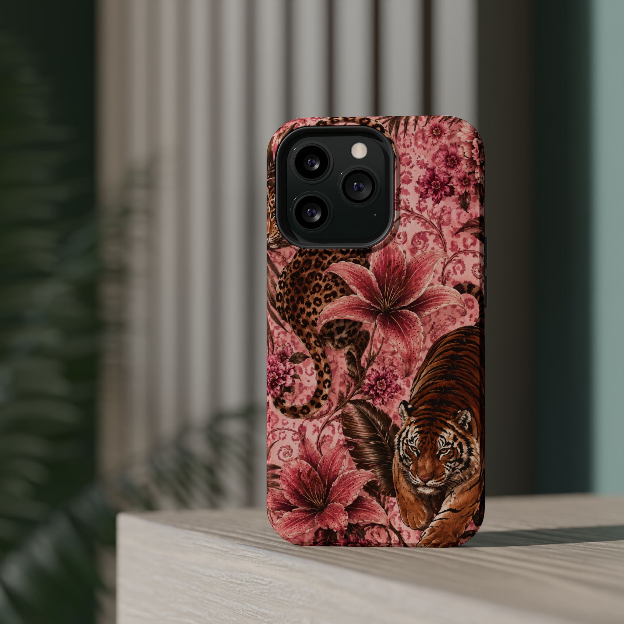 Floral Tiger Magnetic Phone Case — Impact-Resistant Stylish Protection