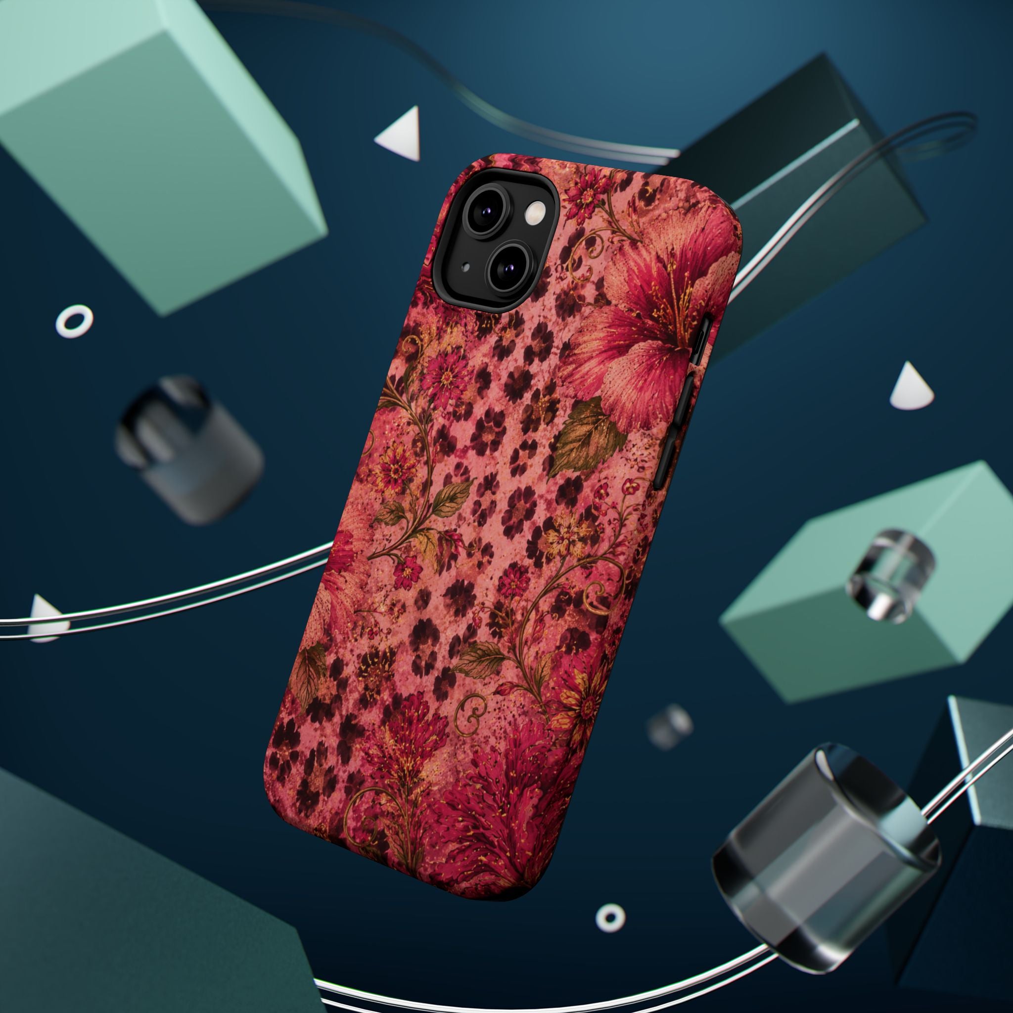 Floral Vintage Rose Magnetic Impact-Resistant Phone Case