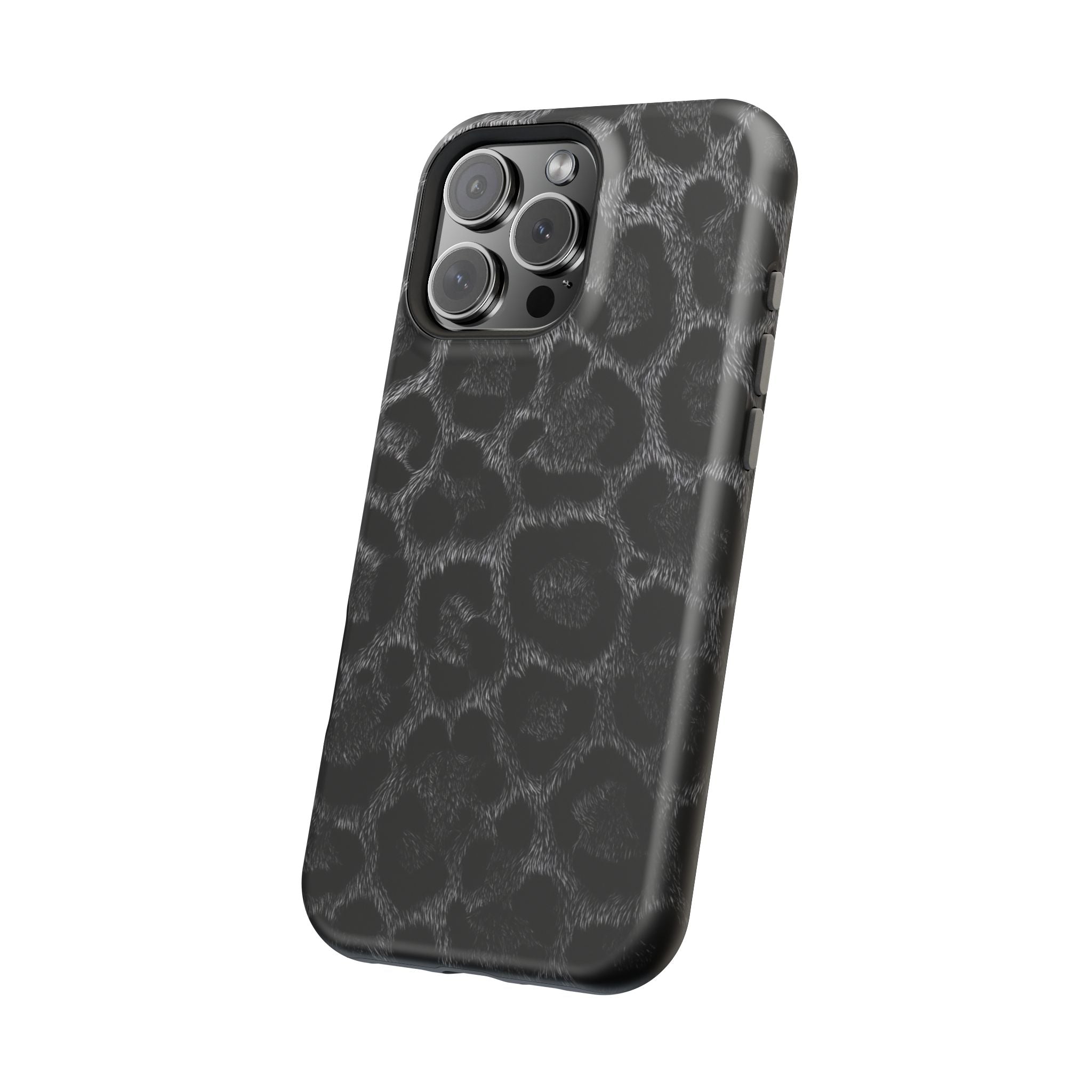 Black Leopard Print Magnetic Impact-Resistant Phone Case