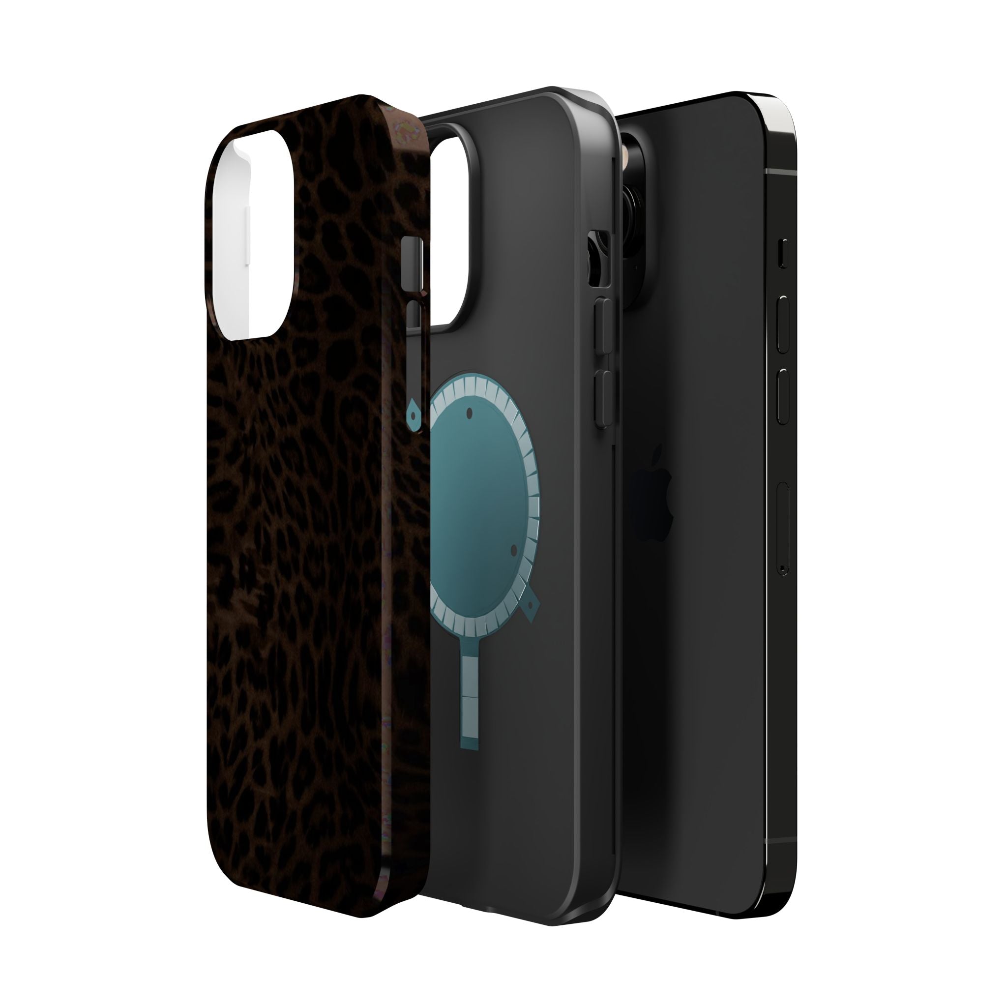 Leopard Print Magnetic Impact Phone Case — Shockproof Magnetic iPhone Cover