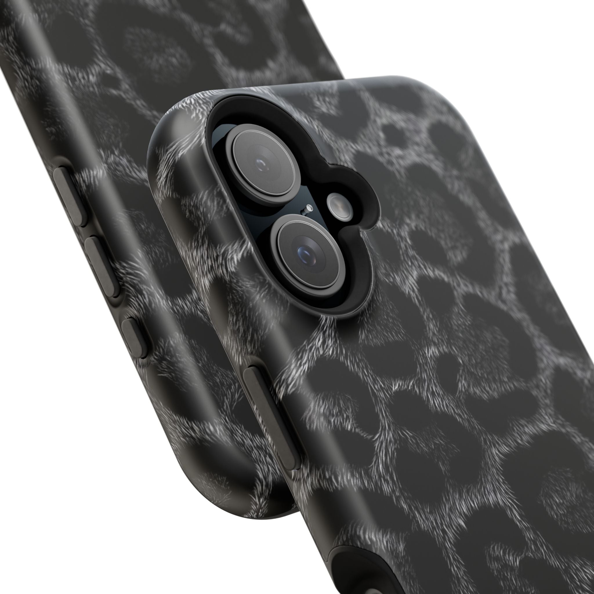 Black Leopard Print Magnetic Impact-Resistant Phone Case