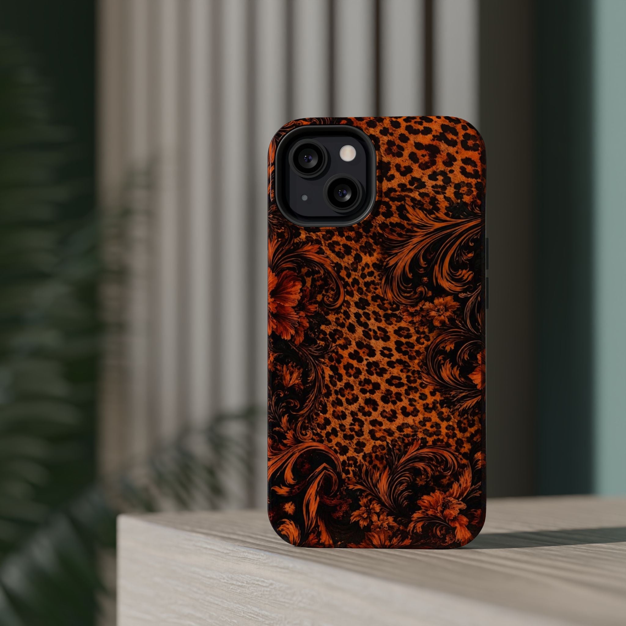 Leopard Baroque Magnetic Phone Case | MagSafe Compatible Shockproof Protective Cover