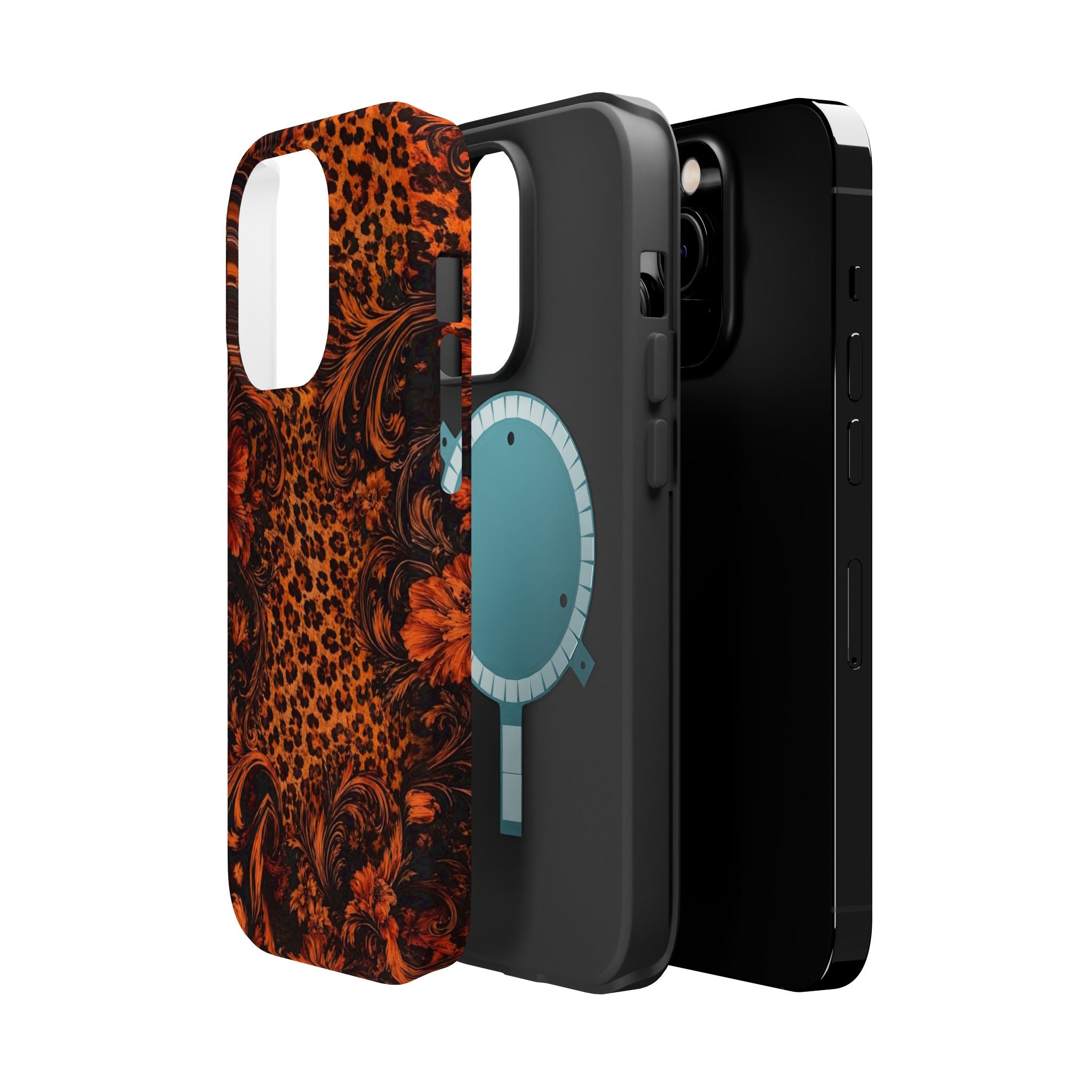 Leopard Baroque Magnetic Phone Case | MagSafe Compatible Shockproof Protective Cover