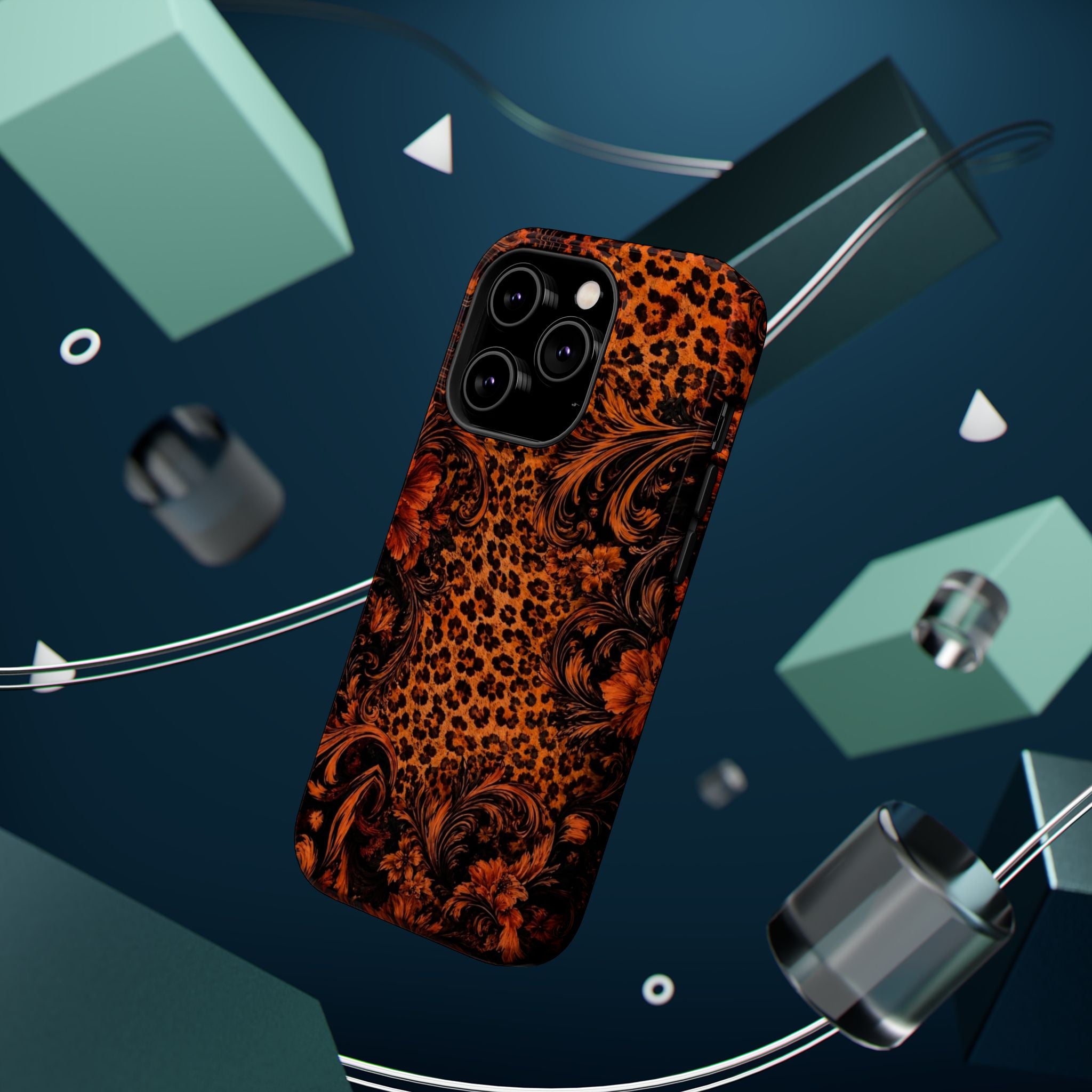 Leopard Baroque Magnetic Phone Case | MagSafe Compatible Shockproof Protective Cover
