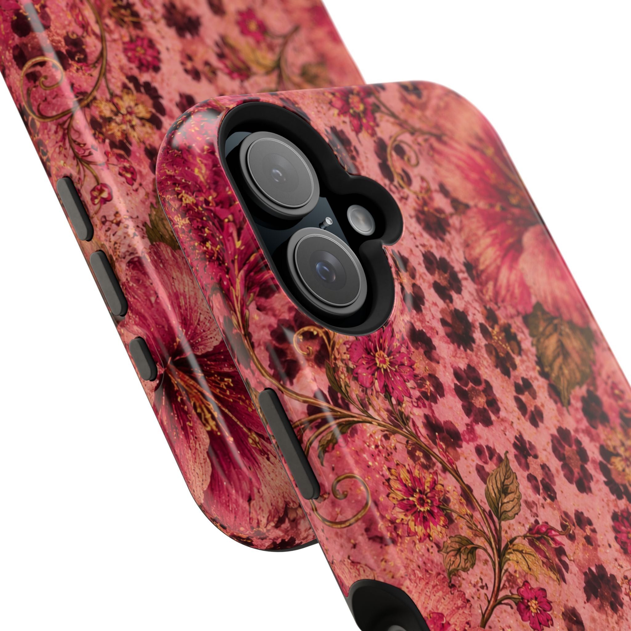 Floral Vintage Rose Magnetic Impact-Resistant Phone Case