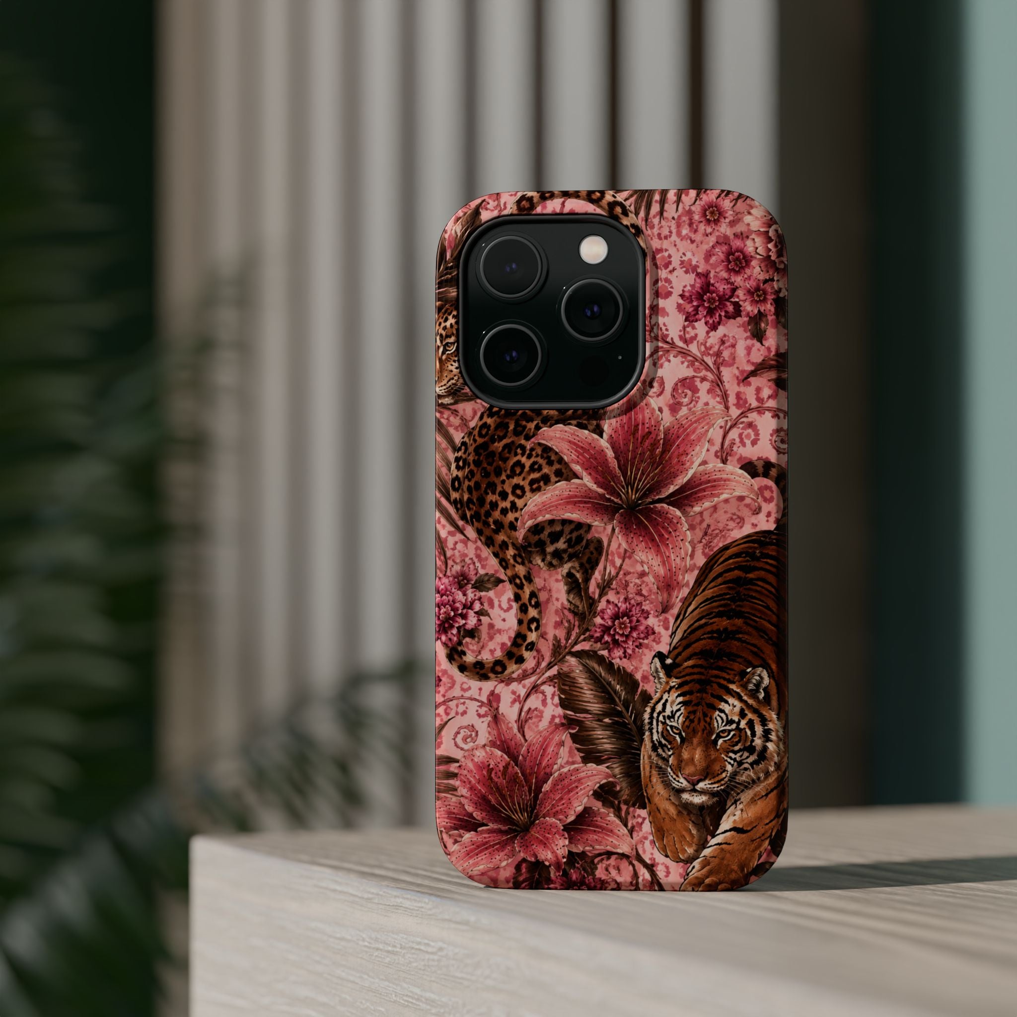 Floral Tiger Magnetic Phone Case — Impact-Resistant Stylish Protection
