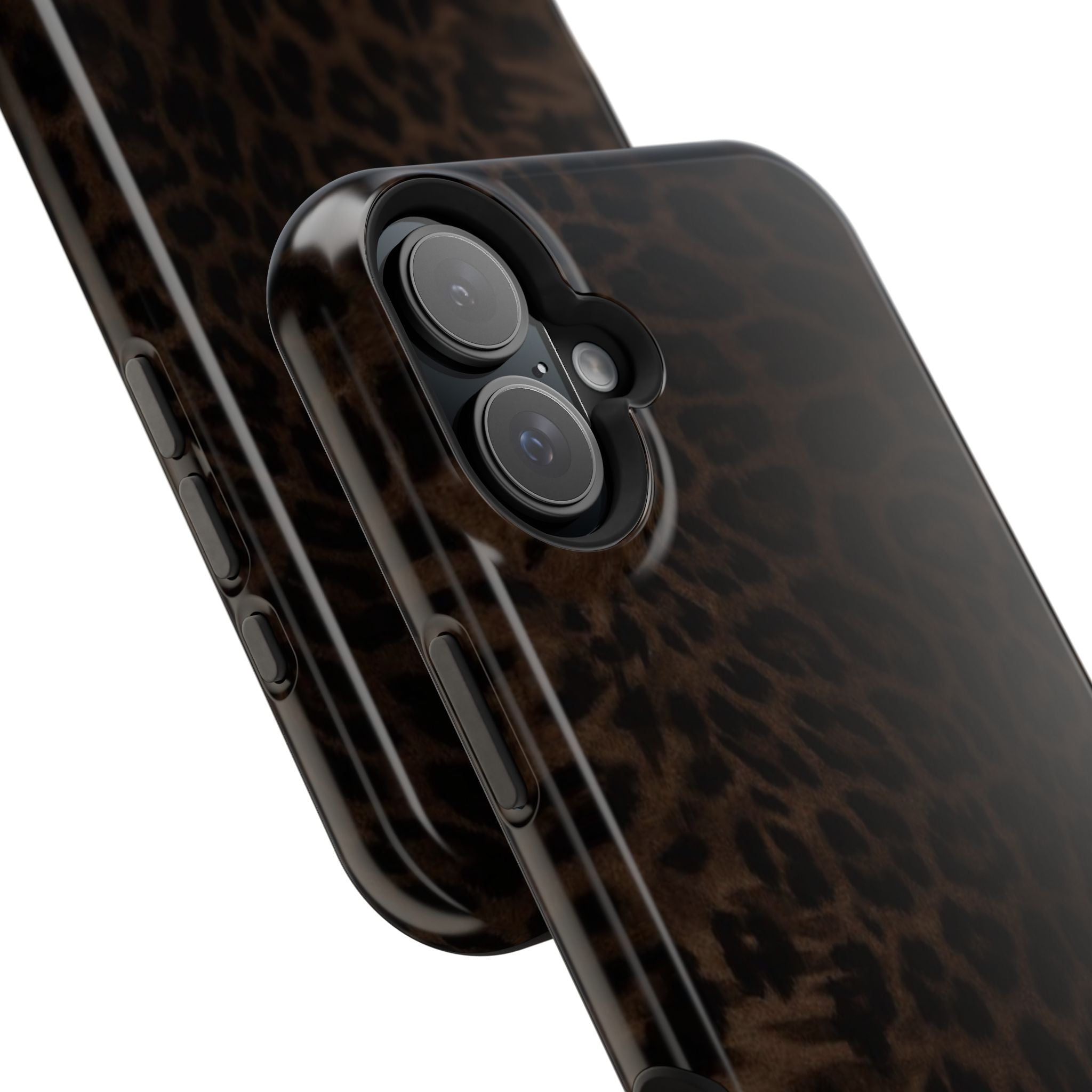 Brown Leopard Print MagSafe Phone Case | Shockproof Magnetic Protective Cover for iPhone