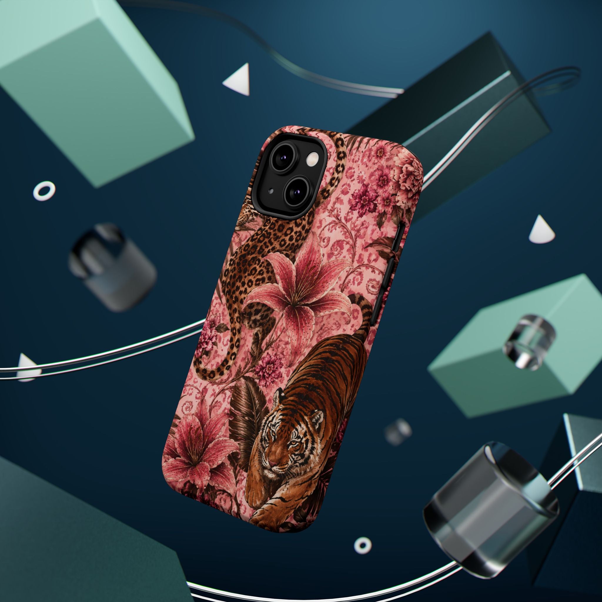 Floral Tiger Magnetic Phone Case — Impact-Resistant Stylish Protection