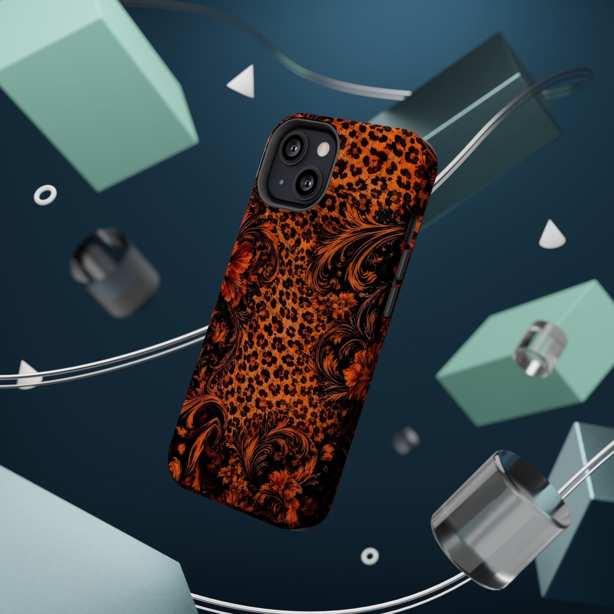 Leopard Baroque Magnetic Phone Case | MagSafe Compatible Shockproof Protective Cover