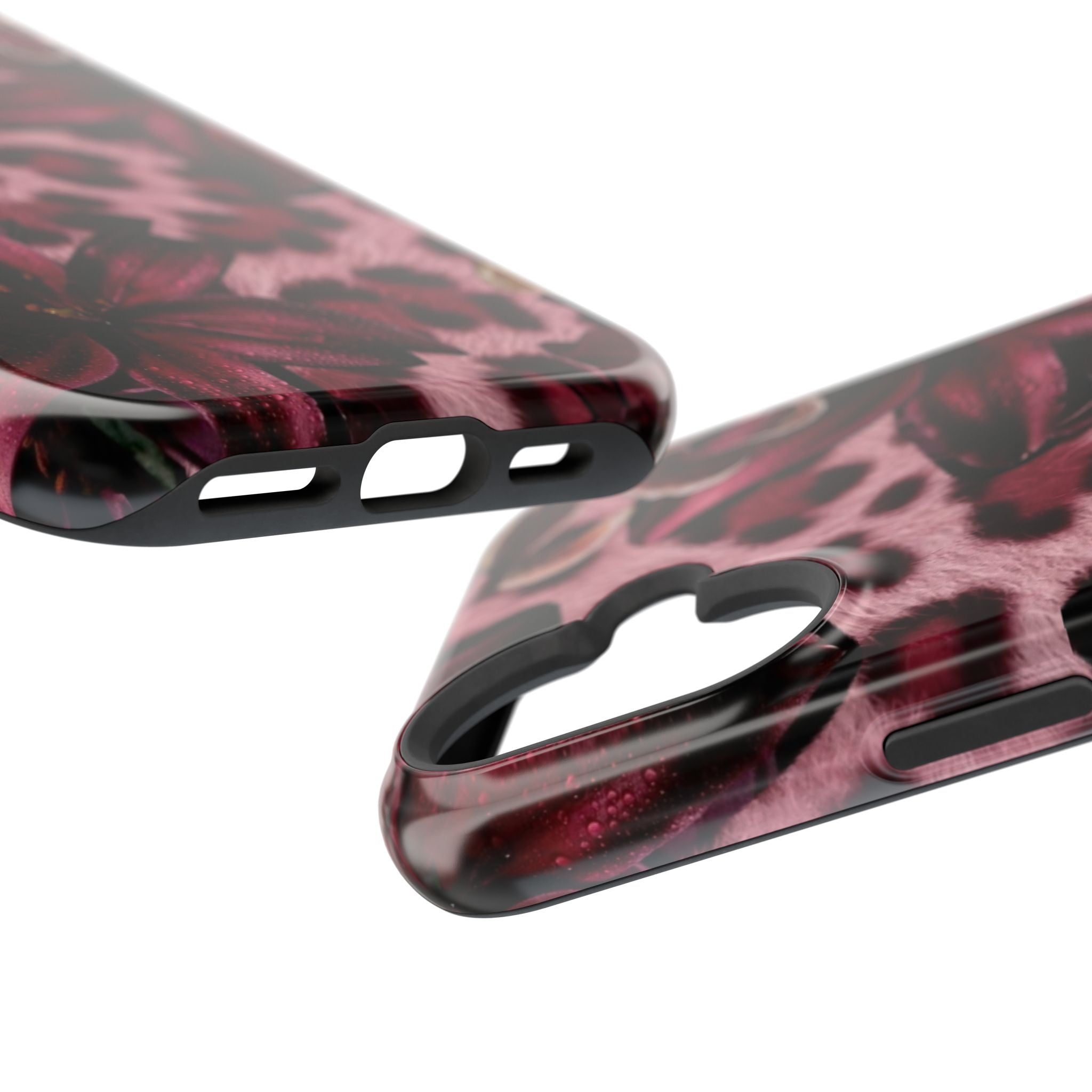Midnight Bloom Leopard Magnetic Phone Case | MagSafe Compatible Shockproof Protective Cover