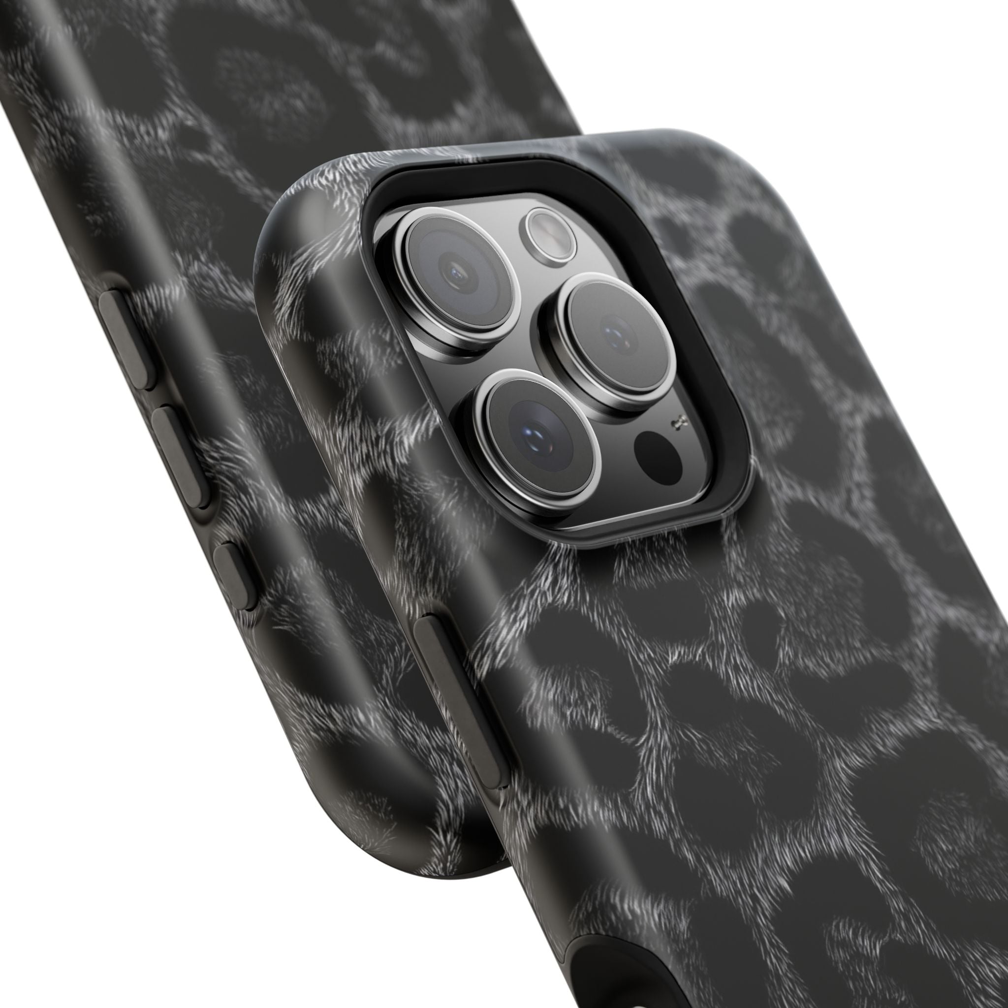 Black Leopard Print Magnetic Impact-Resistant Phone Case
