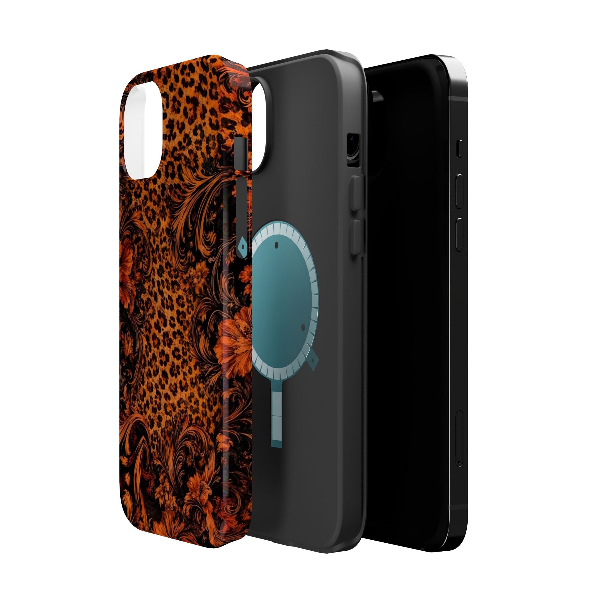 Leopard Baroque Magnetic Phone Case | MagSafe Compatible Shockproof Protective Cover