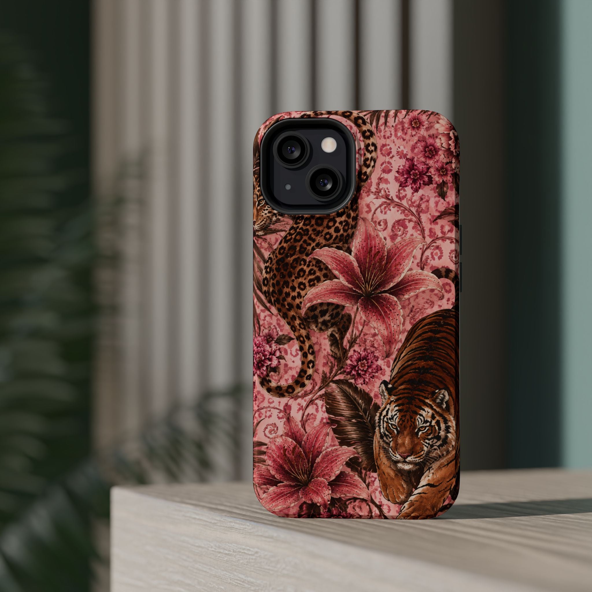 Floral Tiger Magnetic Phone Case — Impact-Resistant Stylish Protection
